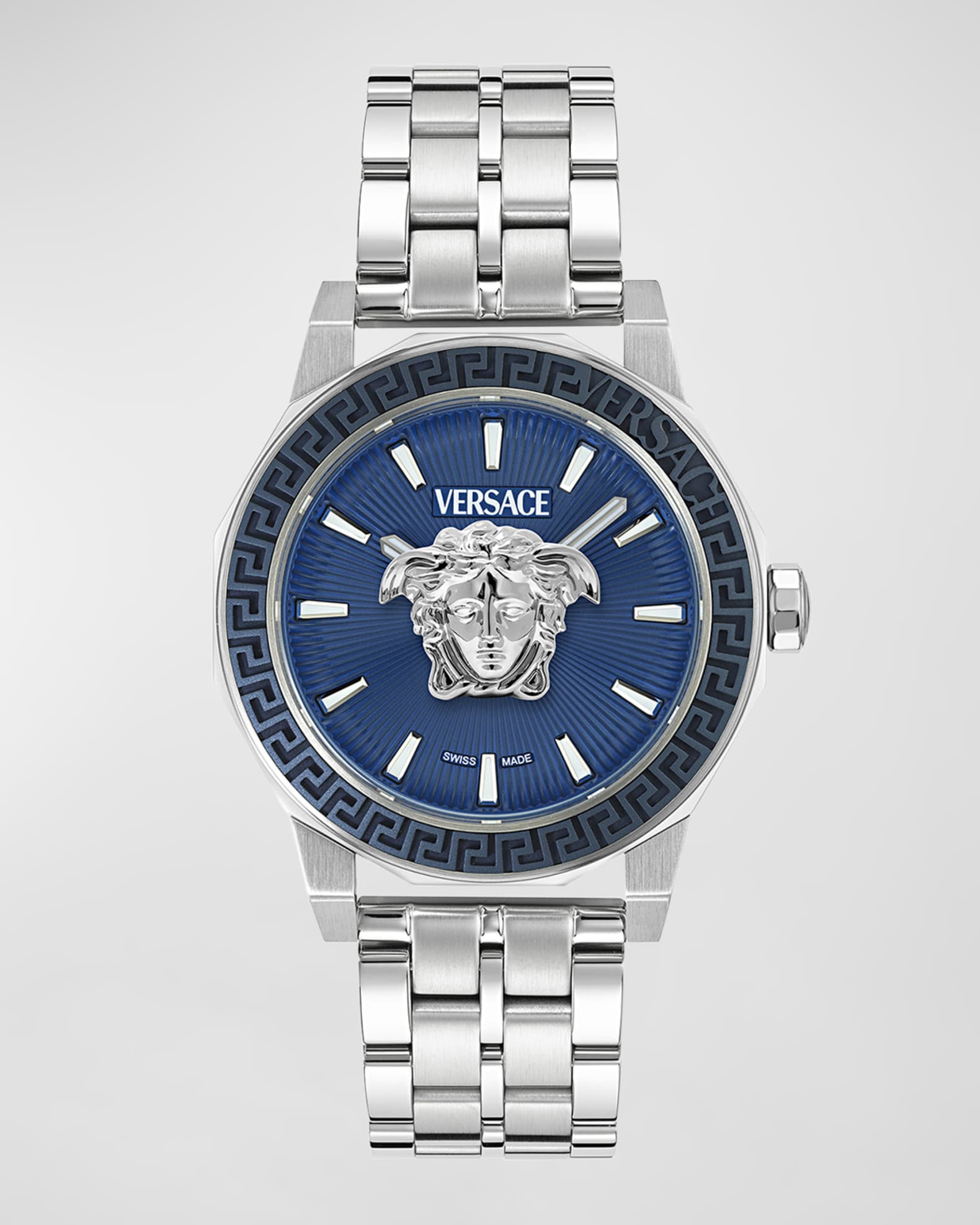 Men s Medusa Deco Stainless Steel Bracelet Watch 43mm