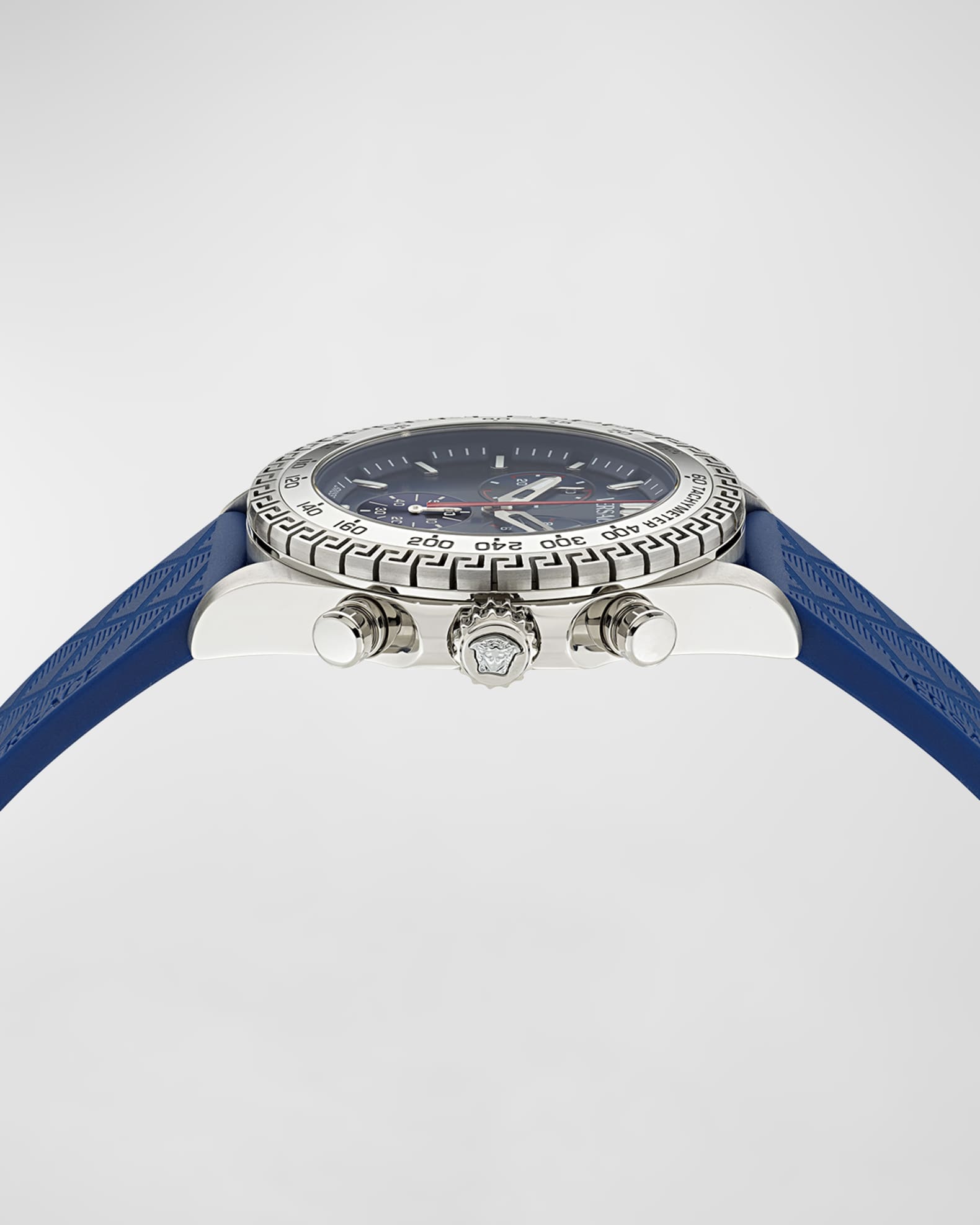 Men's Chrono X Stainless Steel PU-Strap Watch, 44mm
