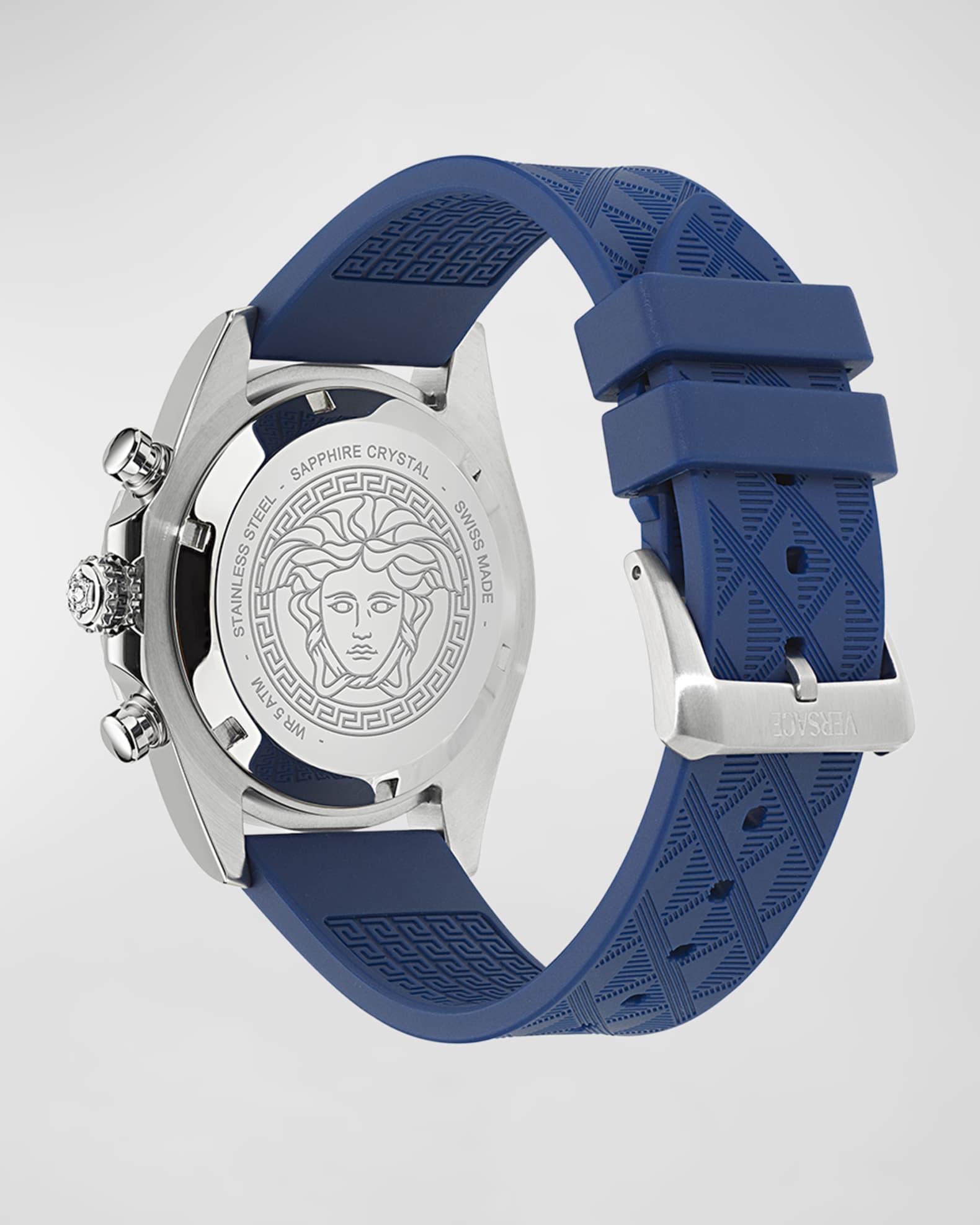 Men's Chrono X Stainless Steel PU-Strap Watch, 44mm