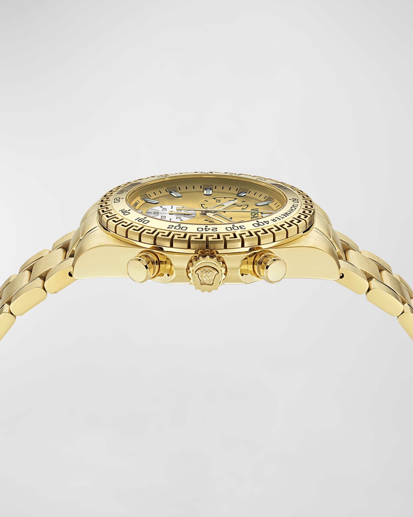 Versace Men's Chrono X IP Yellow Gold Bracelet Watch, 44mm Neiman Marcus