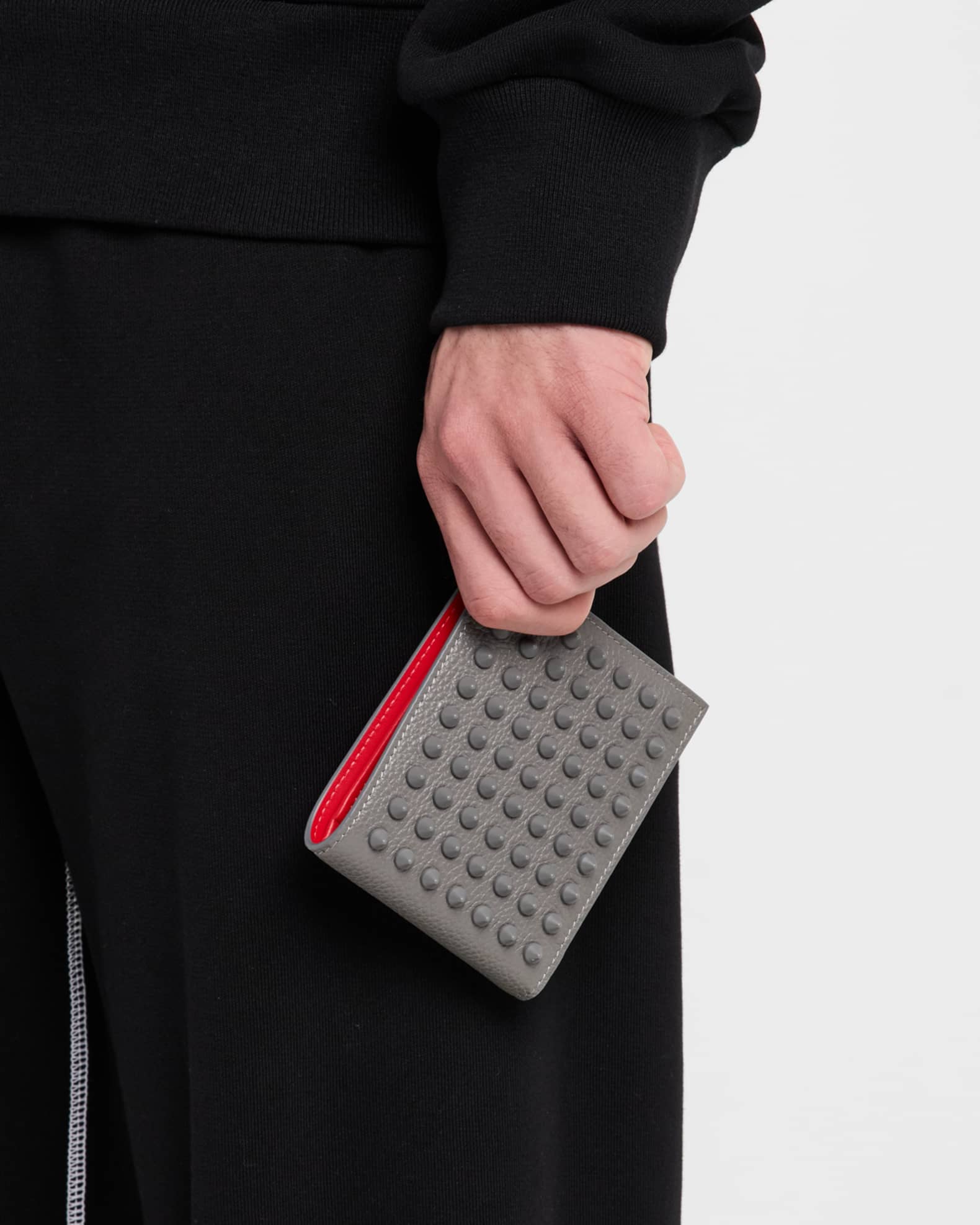 Men's Funky Leather Spike Bifold Wallet 1