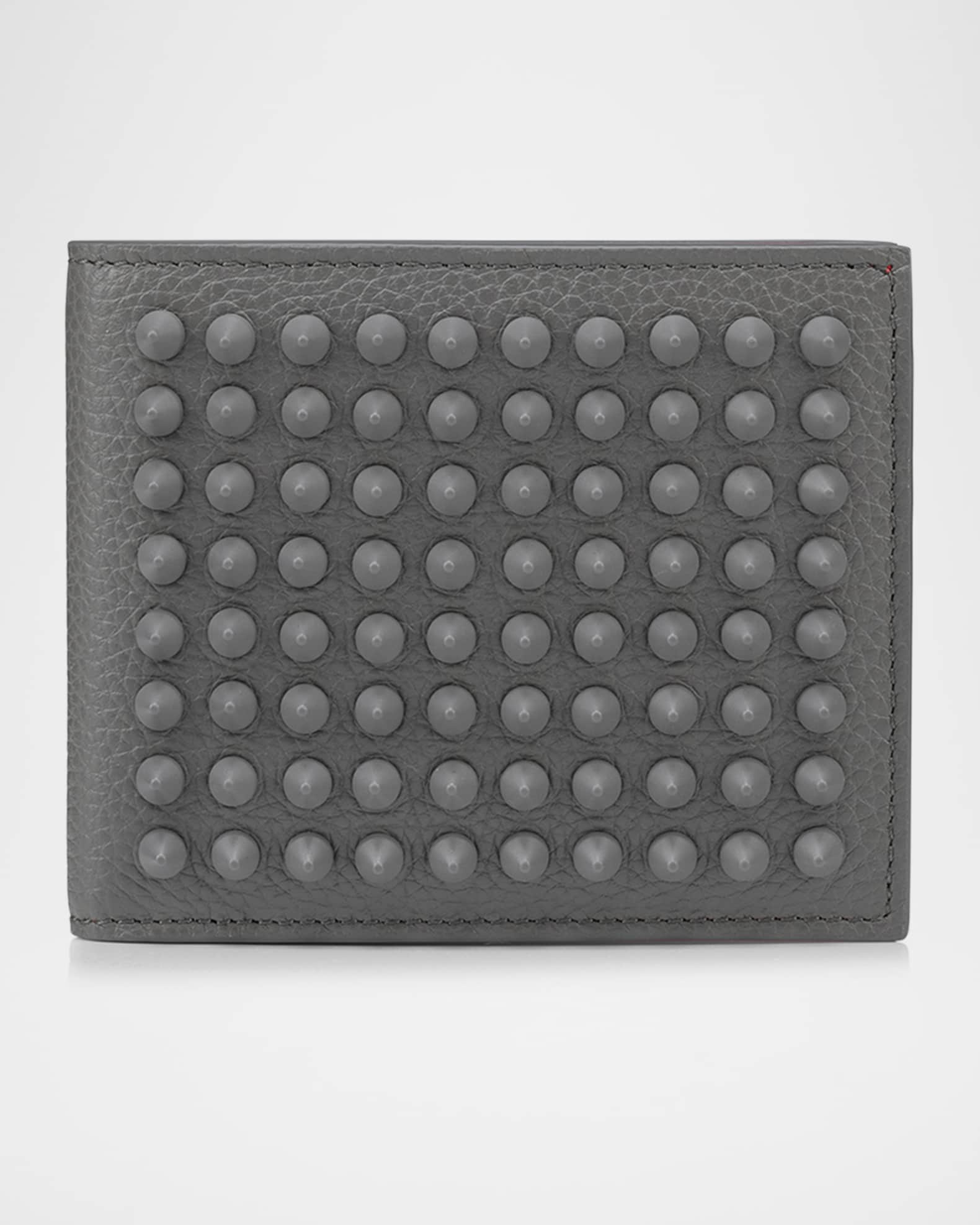 Men's Funky Leather Spike Bifold Wallet 0