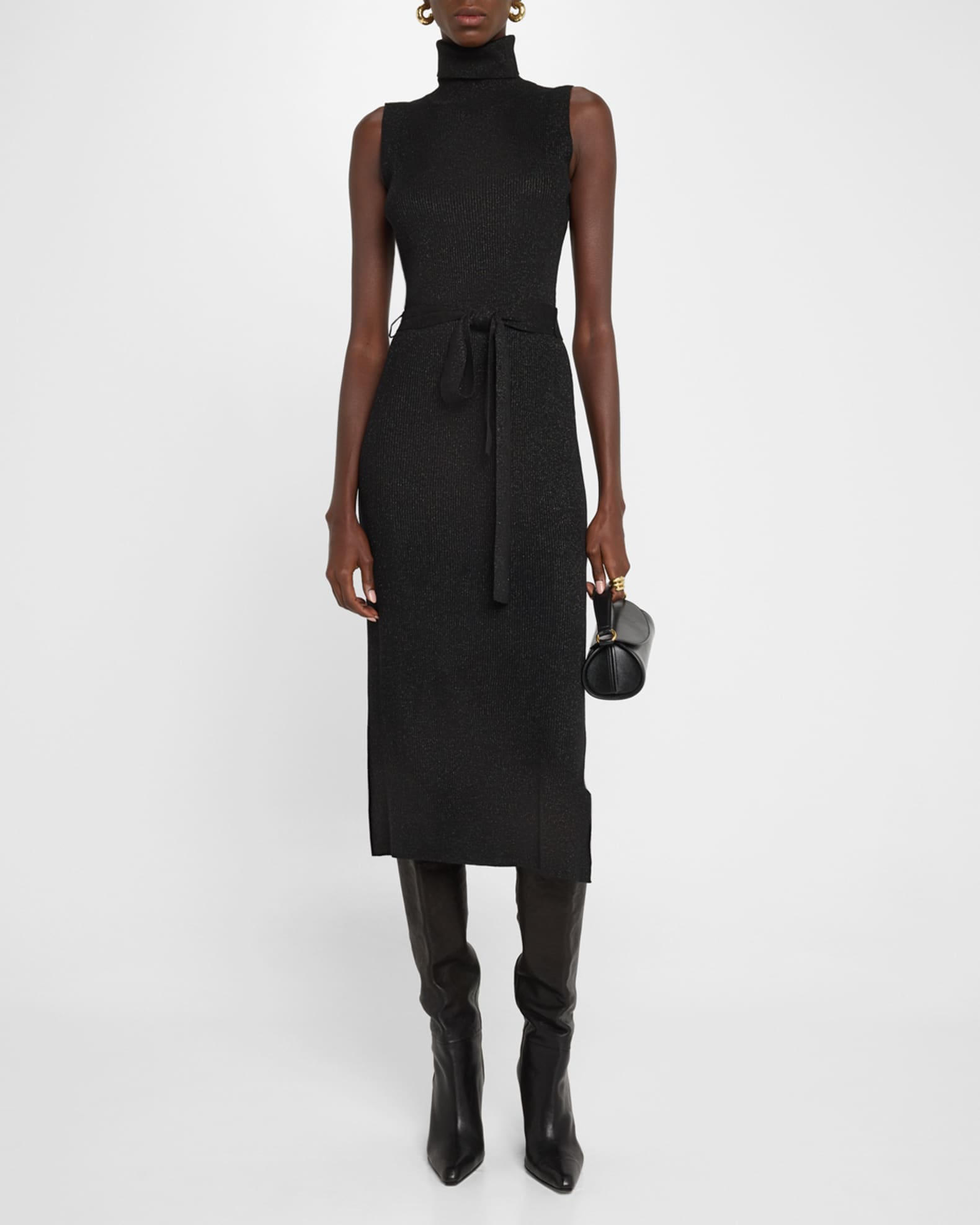 Zoelle Sparkly Sleeveless Sweater Dress