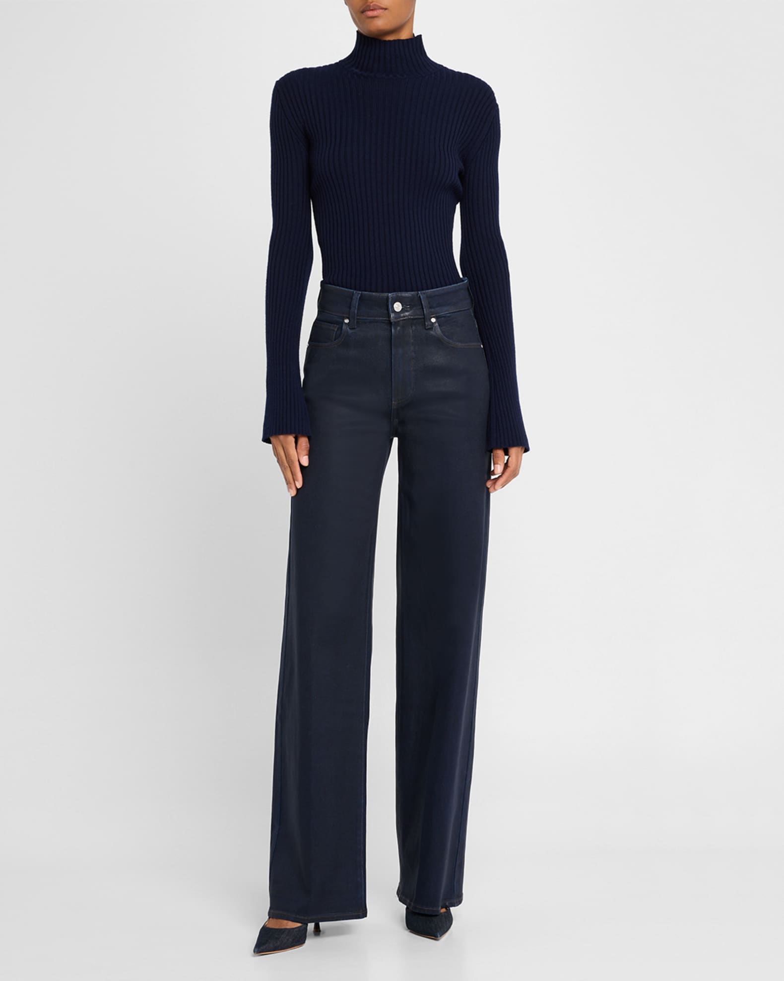 Sasha Coated Wide-Leg Jeans