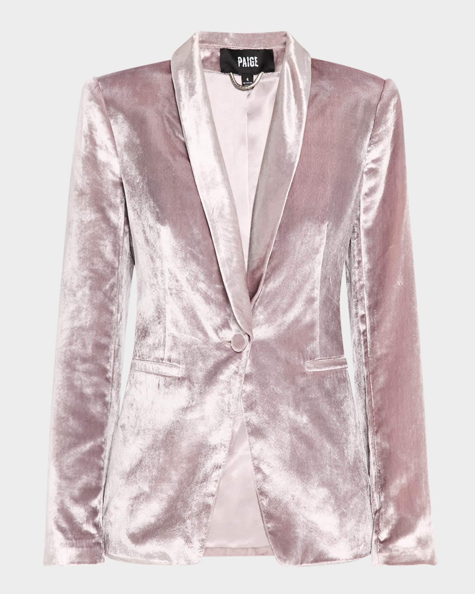 Kriselle Single-Breasted Velvet Blazer 0