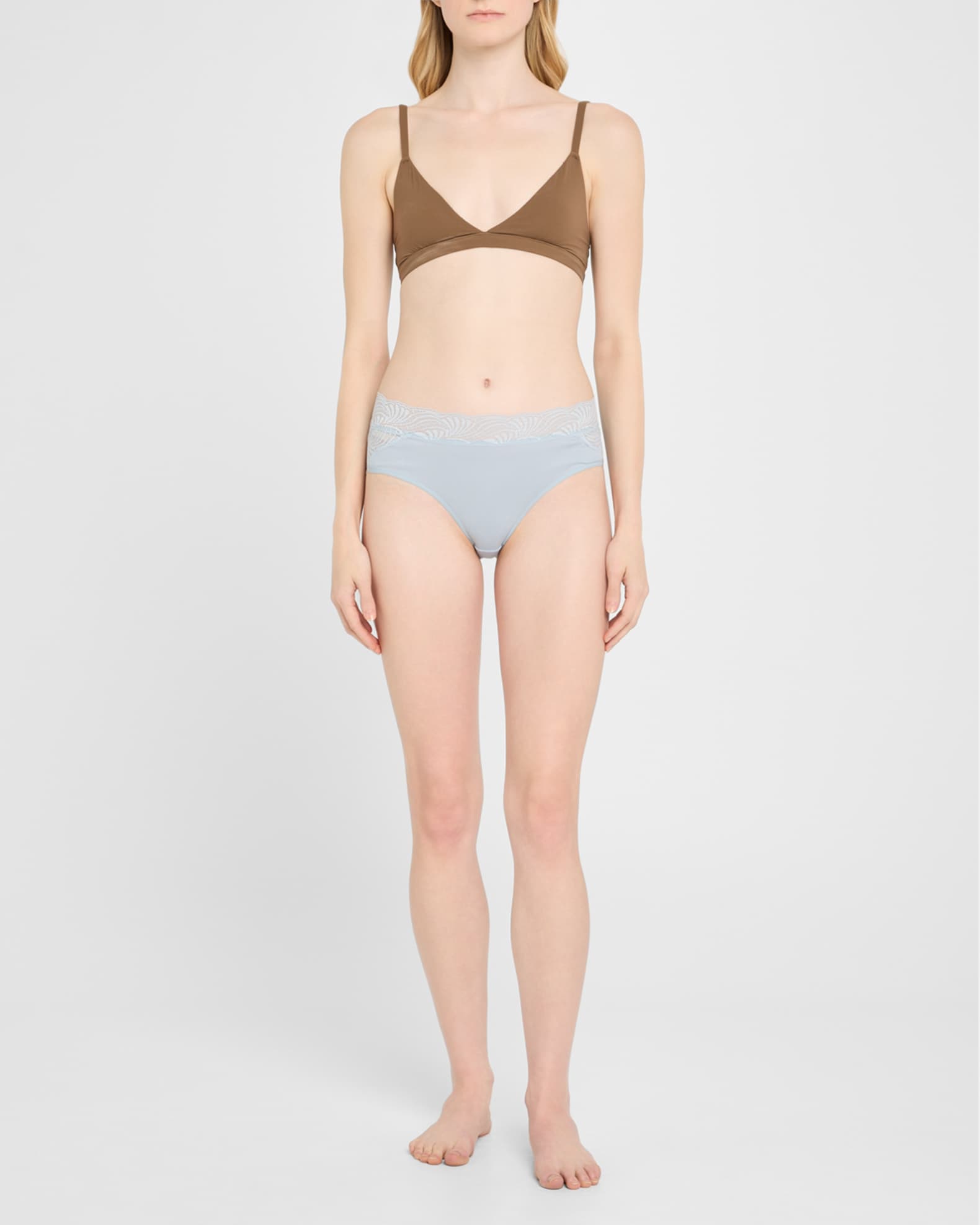 Cotton Delight Lace-Trim High-Cut Briefs 1