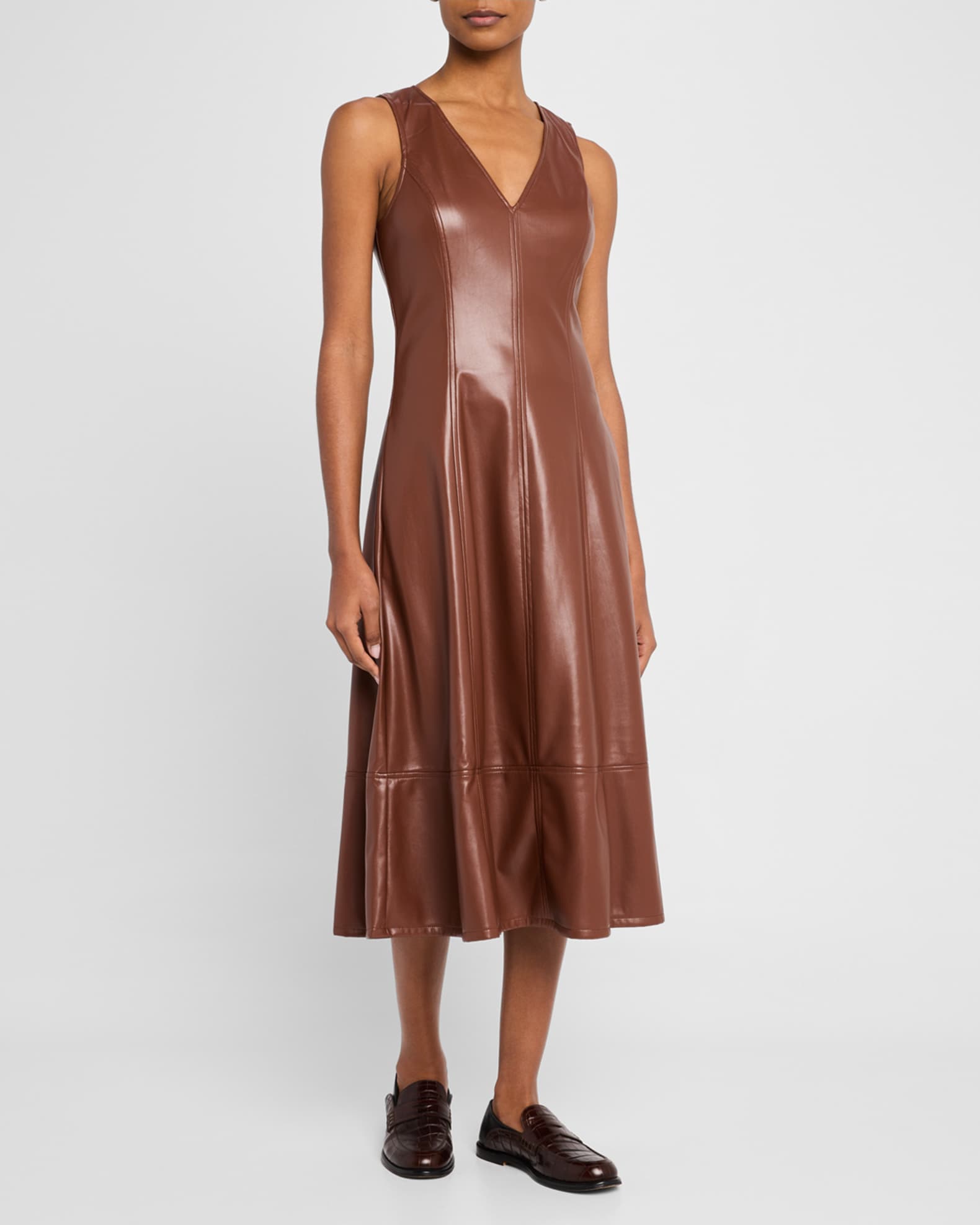 Paige Faux Leather Corset Dress