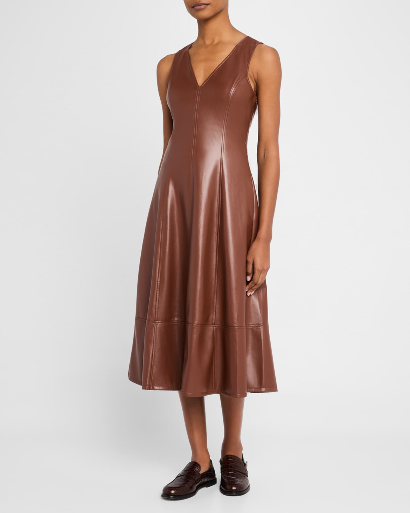 Paige Faux Leather Corset Dress