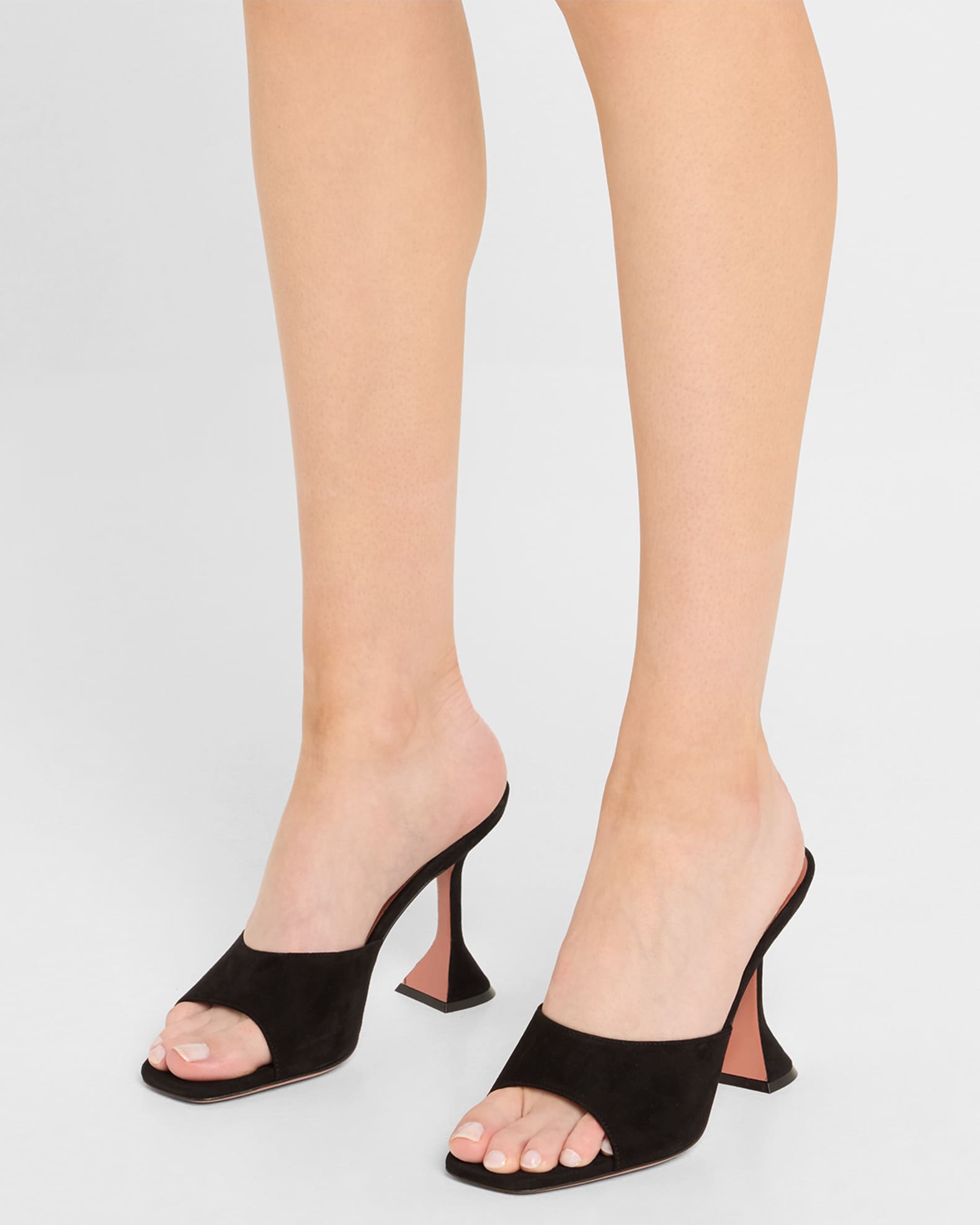 Lupita Suede Pedestal Mule Sandals 1