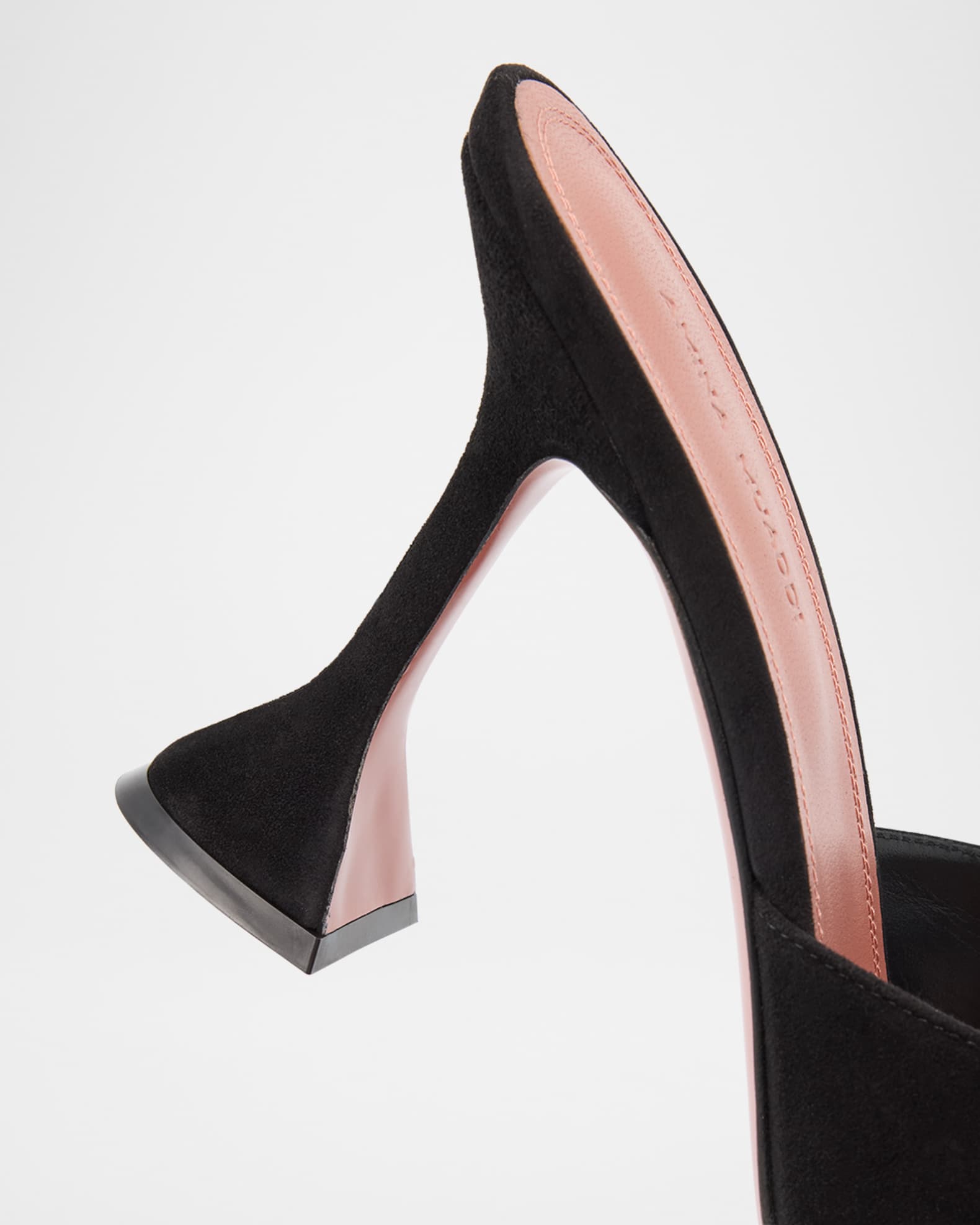 サンダル・ミュール Amina Muaddi Black Suede Sandals With Hourglass Heel Amina Muaddi Black Suede With Hourglass Heel | THE LIST
