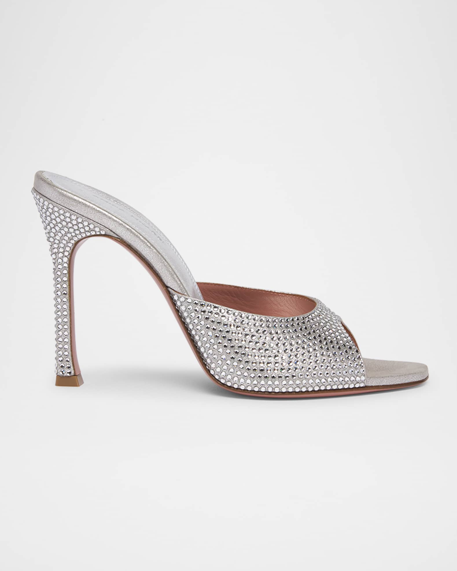 Alexa Crystal Metallic Stiletto Mule Sandals 0