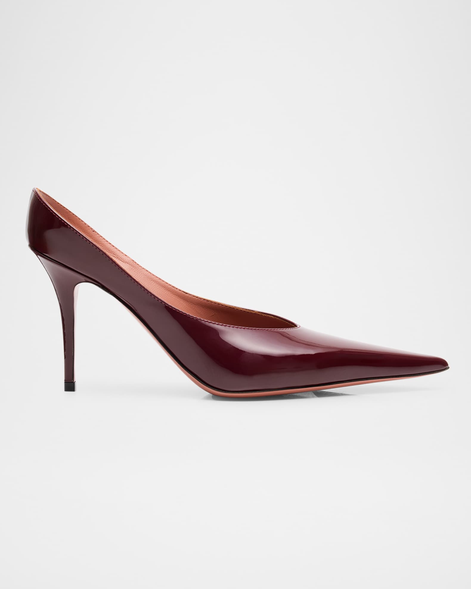 サンダル・ミュール AMINA MUADDI Anok patent-leather point-toe mules Amina Muaddi Anok Patent Leather Mule Pumps | Neiman Marcus