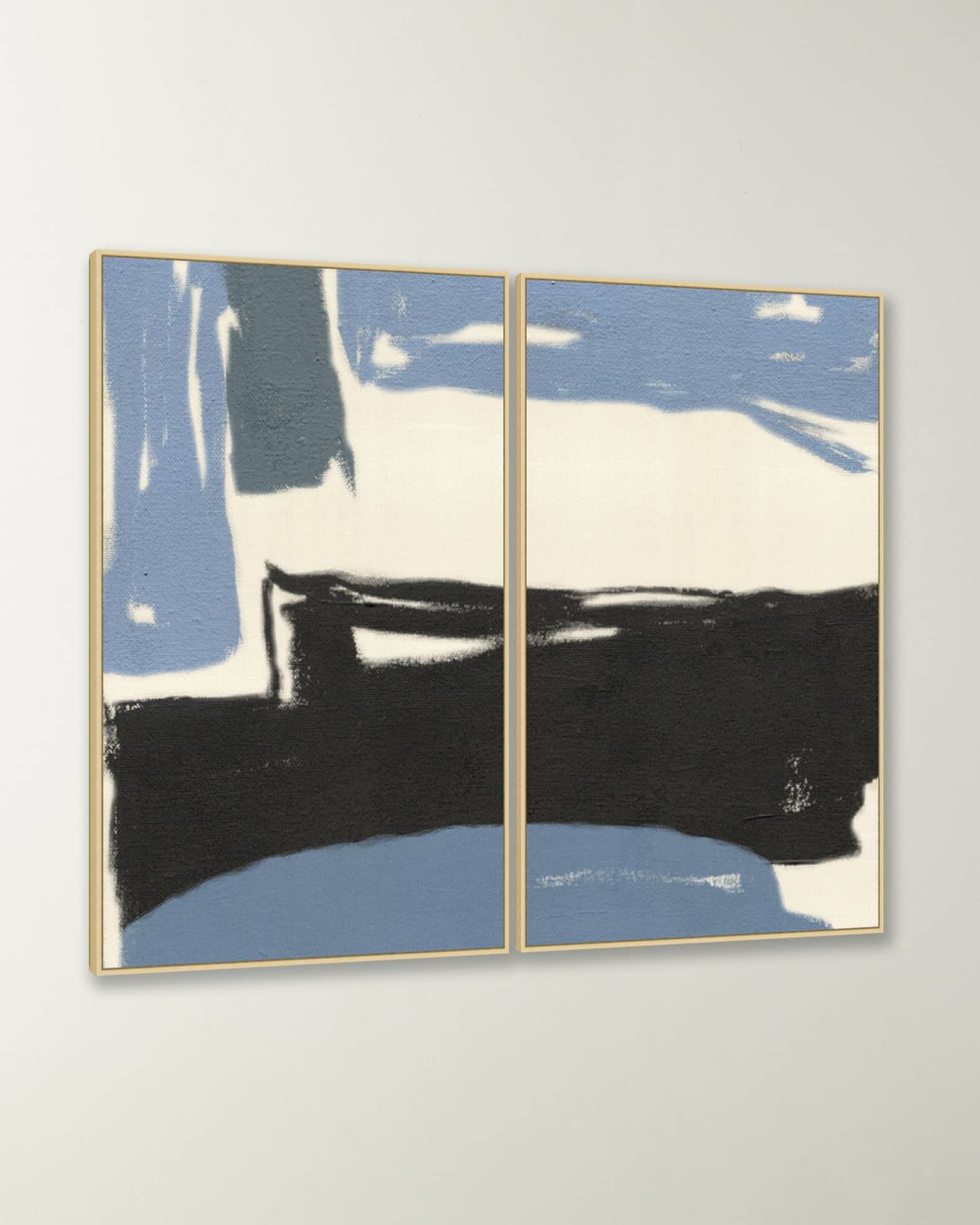 "Black and Blue 1 & 2" Framed Giclee Wall Art 1
