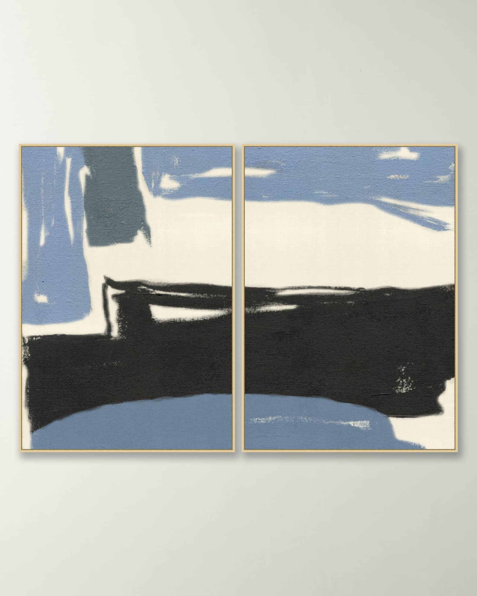 "Black and Blue 1 & 2" Framed Giclee Wall Art 0