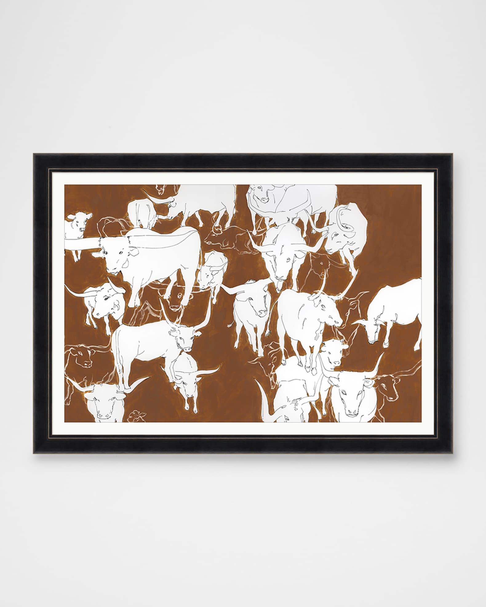 "Longhorn Round Up" Framed Giclee Wall Art 0
