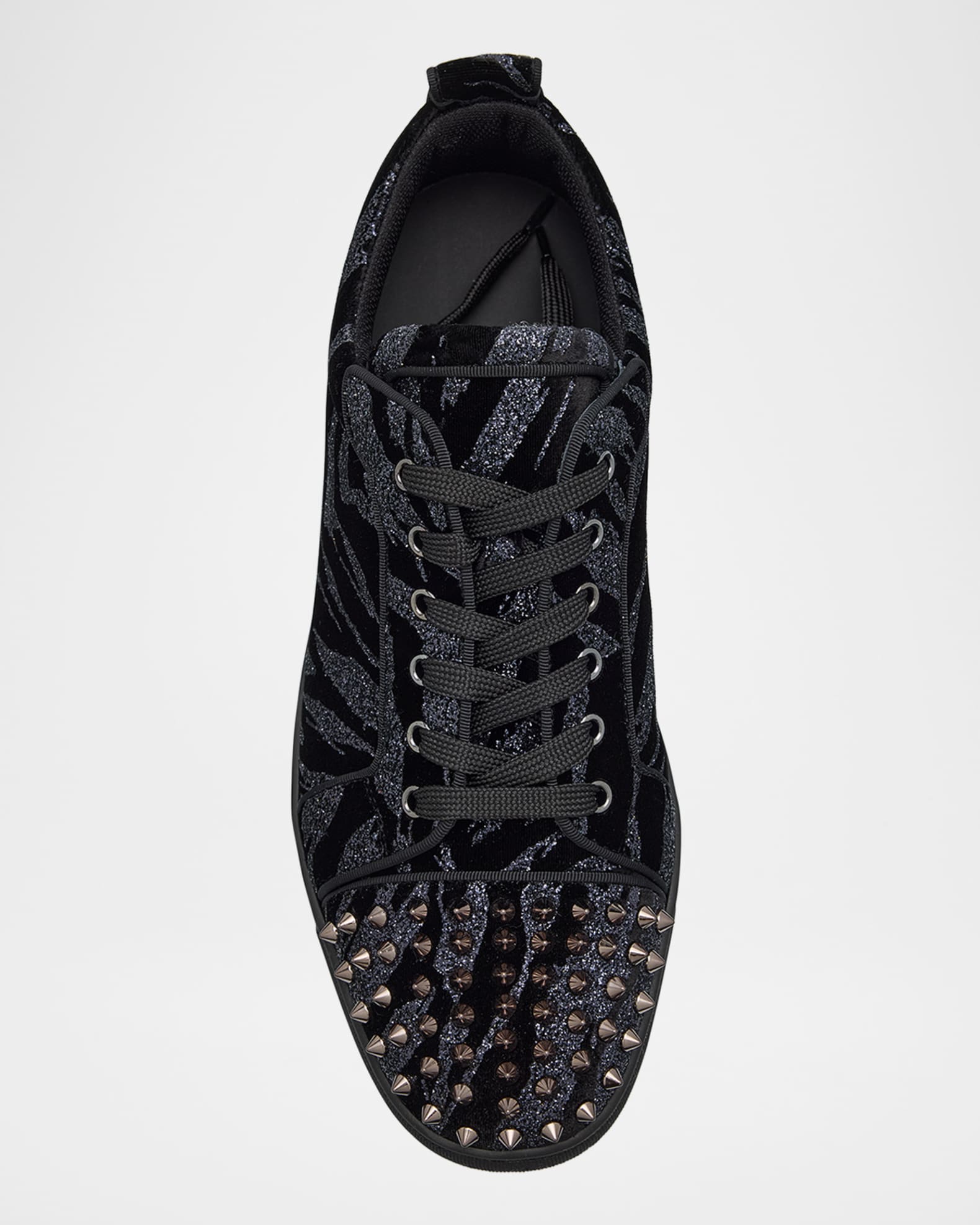 Christian Louboutin Men's Louis Junior Spikes Zebra-Effect