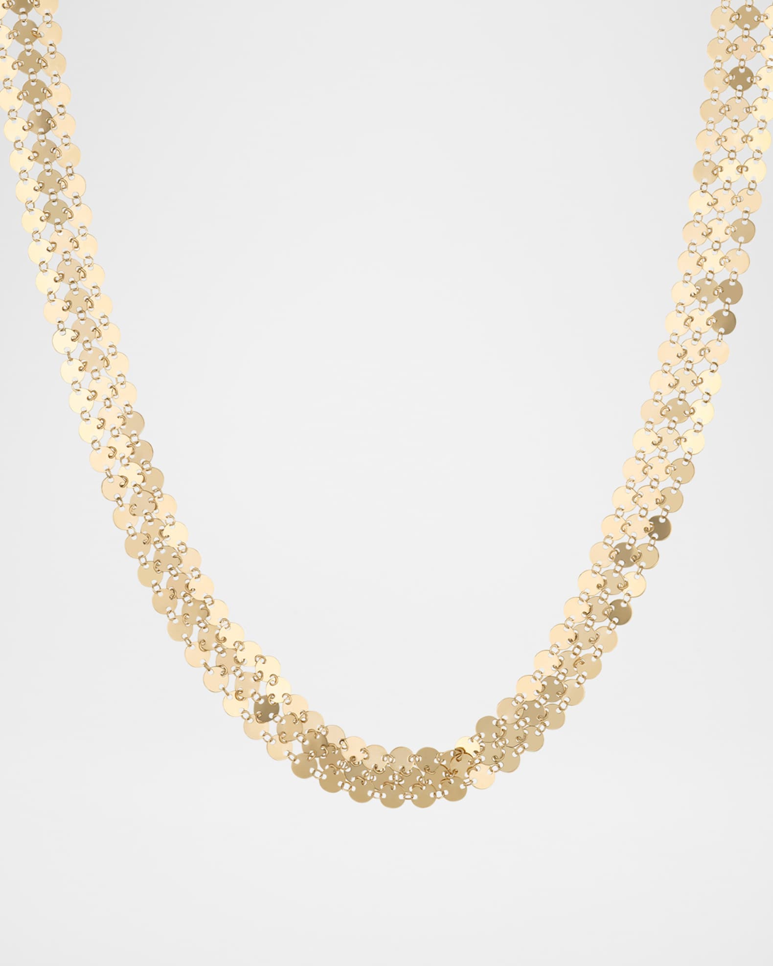 14K Gold Laser Chainmail 3-Row Necklace 0