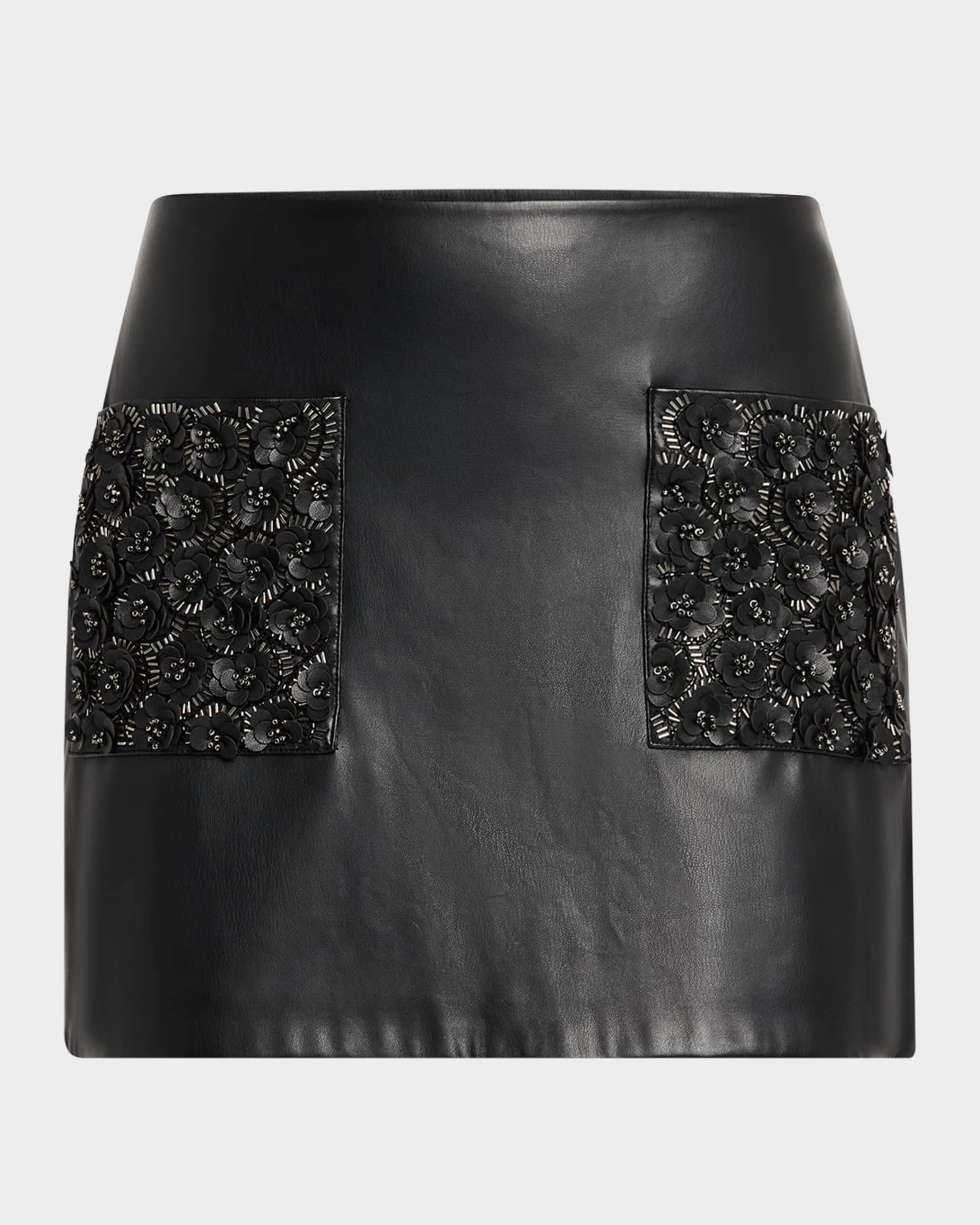 Emilian Faux Leather Mini Skirt  0