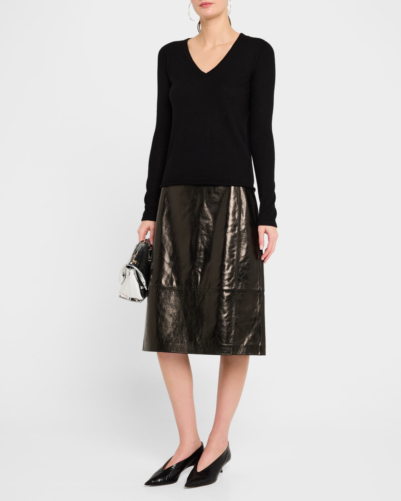 Machine Washable Cashmere V-Neck Pullover 1