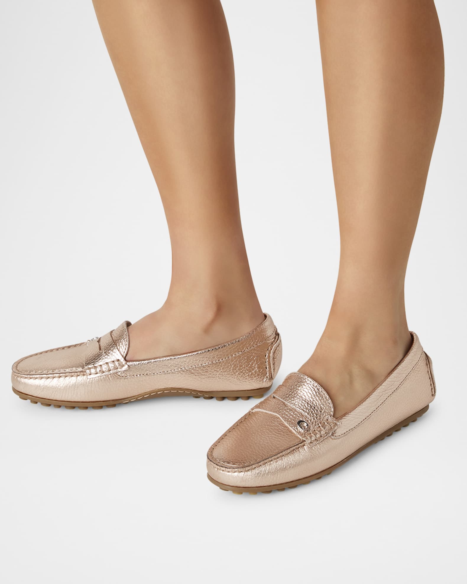 Pilar Metallic Penny Driver Loafers 1