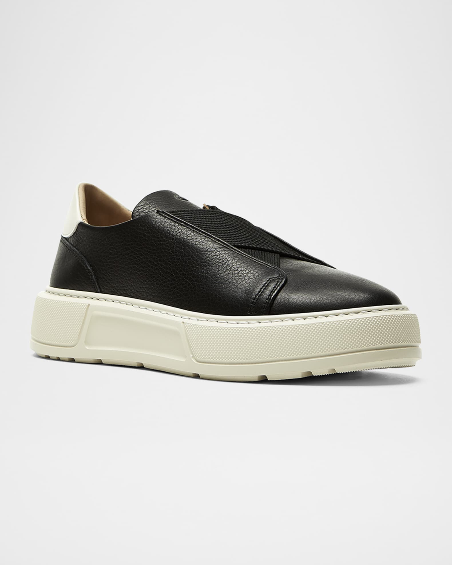 Veronica Leather Crisscross Slip-On Sneakers 1
