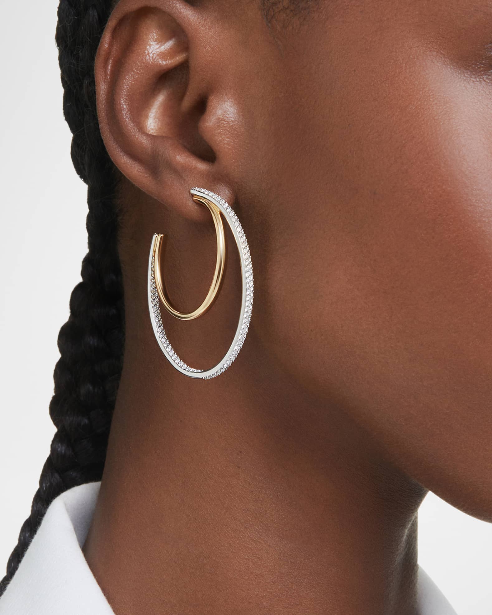 Swarovski pave hoop earrings discount