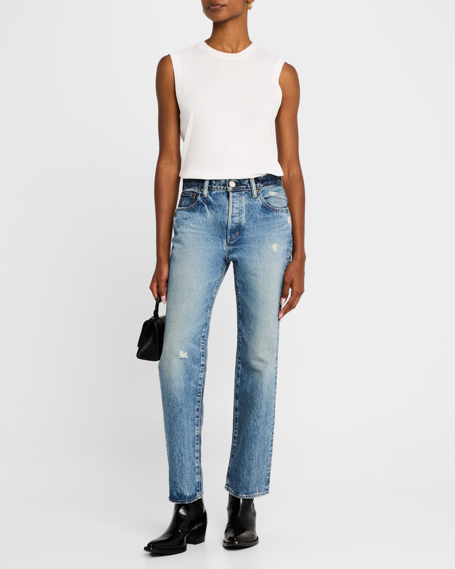 Micanopy Distressed Straight Jeans 1