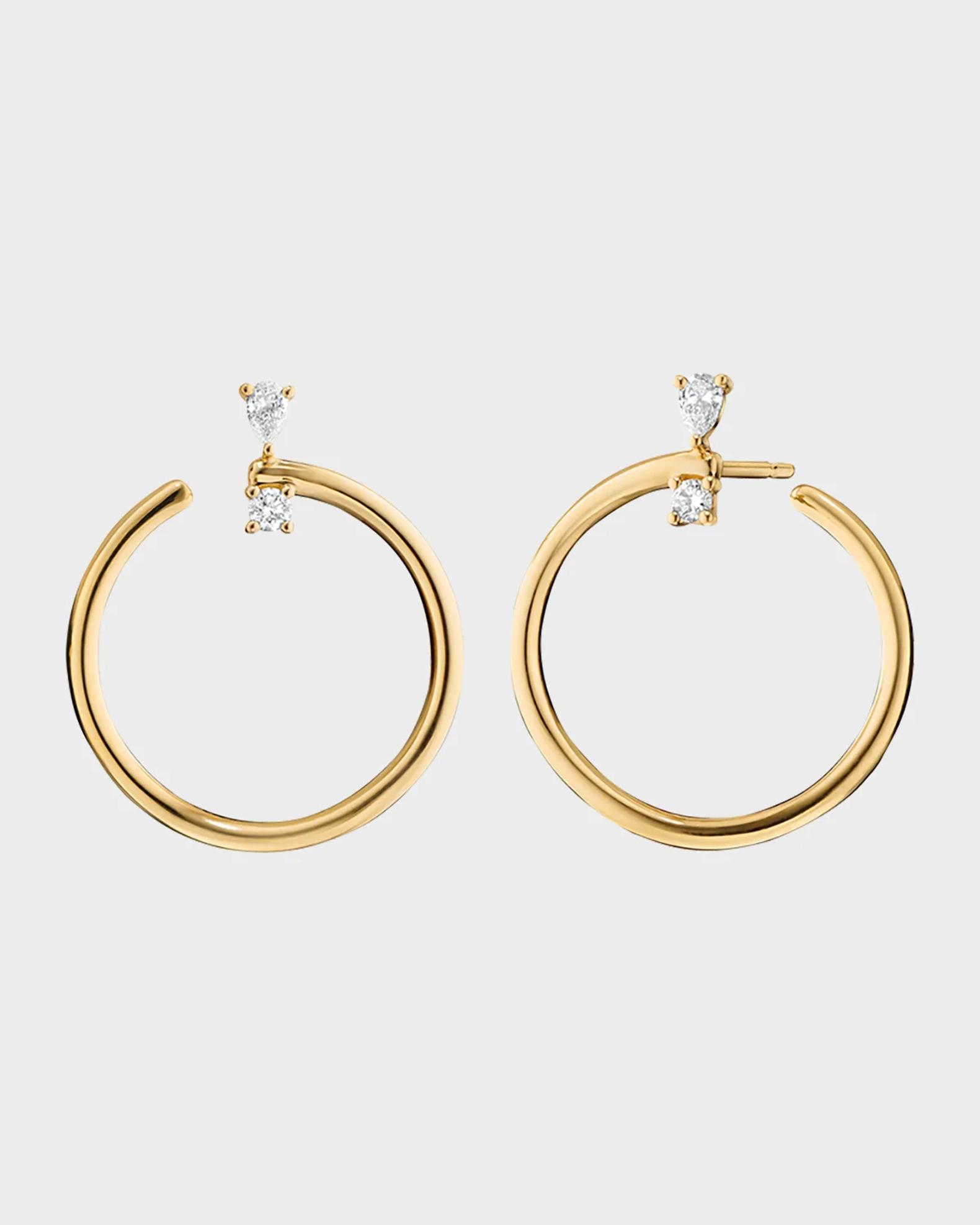 Monica Rich Kosann 18K Yellow Gold Large Galaxy Wrap Hoop Earrings