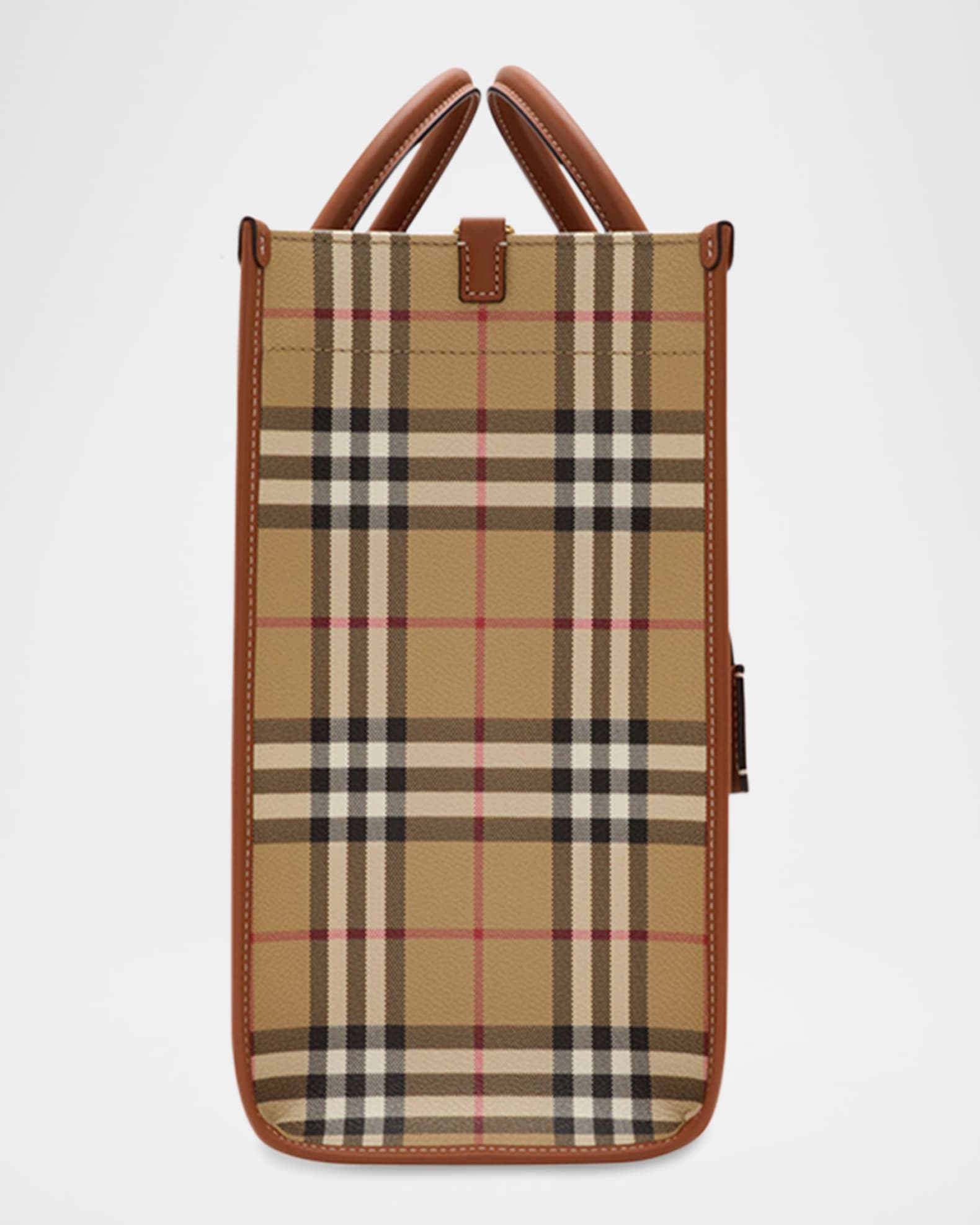 トートバッグ BURBERRY FREYA COATED CANVAS TOTE Shop Burberry Mini Freya Canvas Check Tote | Saks Fifth Avenue