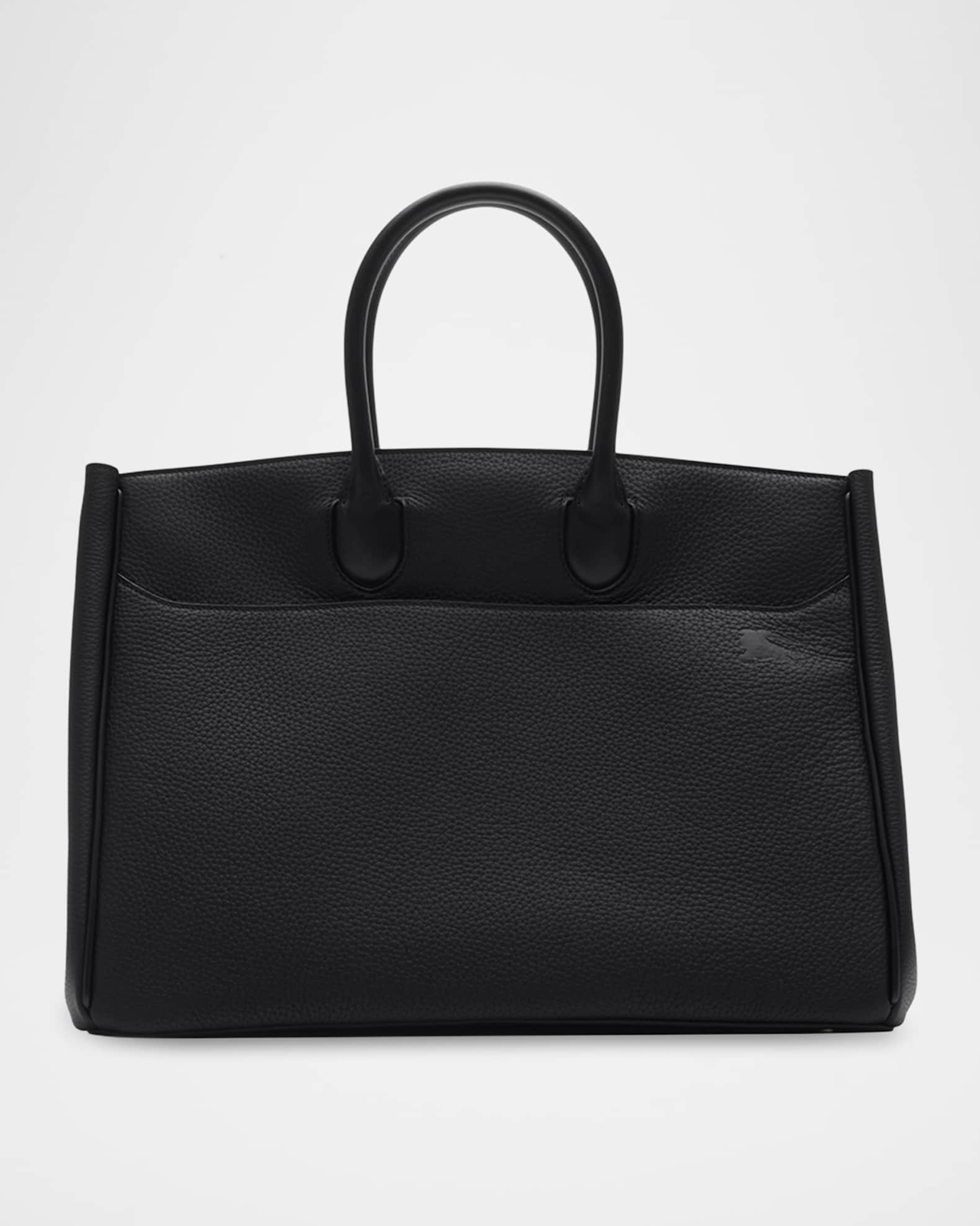 Burberry black leather tote bag cheap