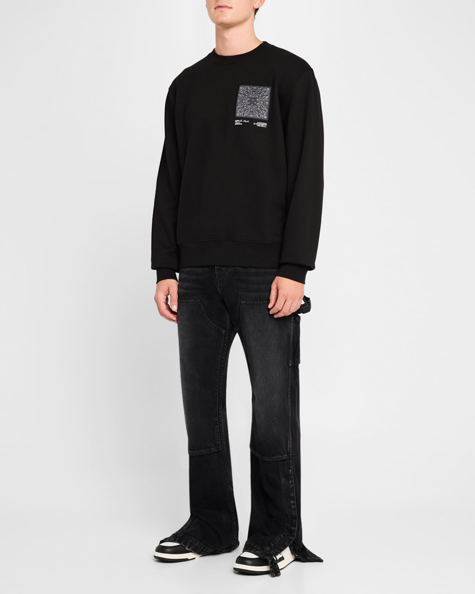 Amiri Men's Skel Low-Top Two-Tone Leather Sneakers | Neiman