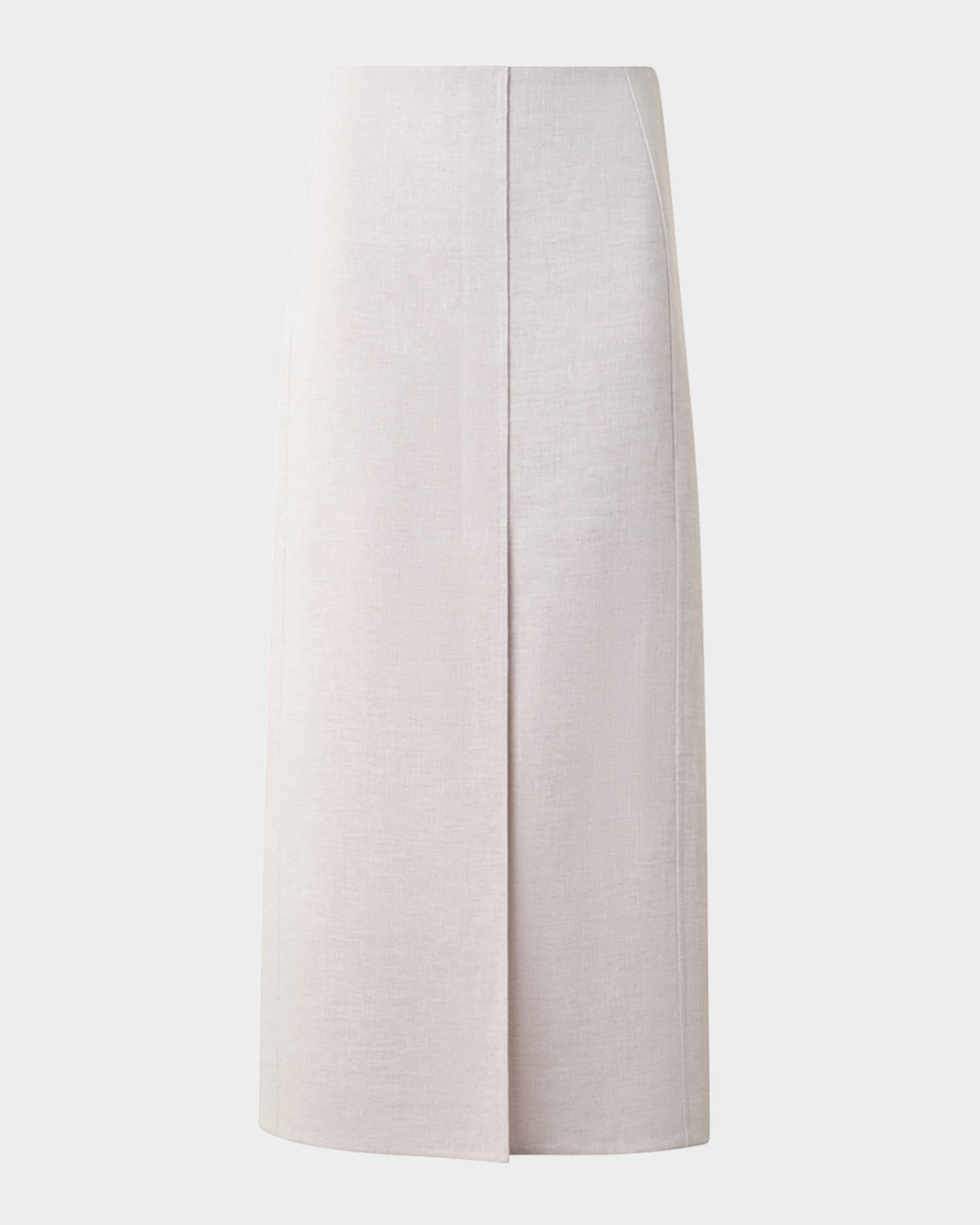 Akris Twisted Linen Double-Face Midi Pencil Skirt | Neiman