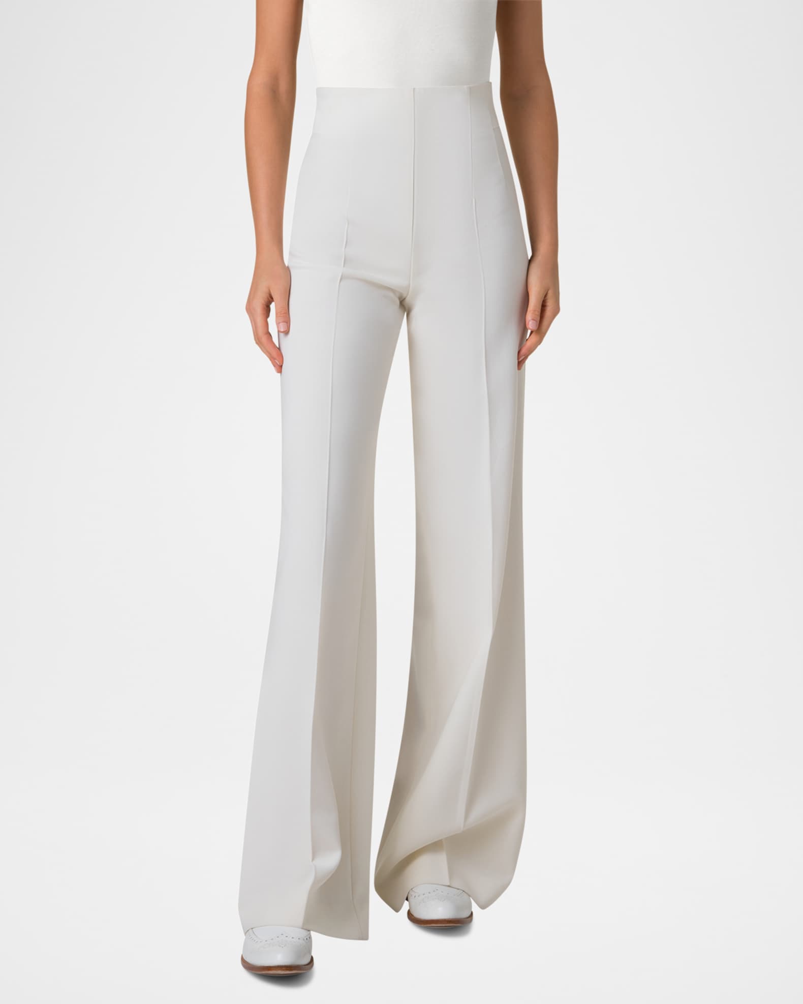 Akris Fiyki Wide Leg Wool Double-Face Pants | Neiman Marcus