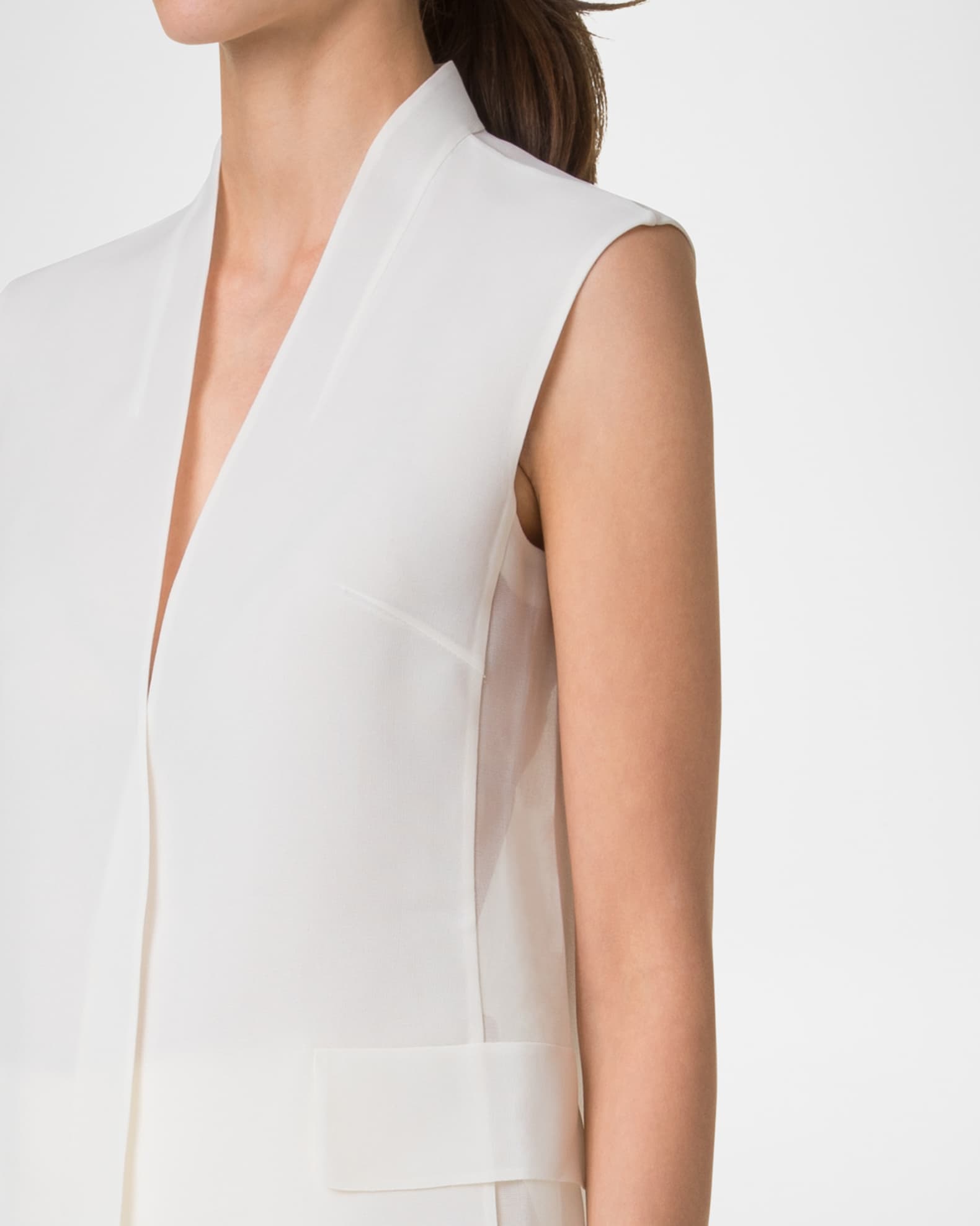 Akris Artina Long Silk Organza Vest | Neiman Marcus