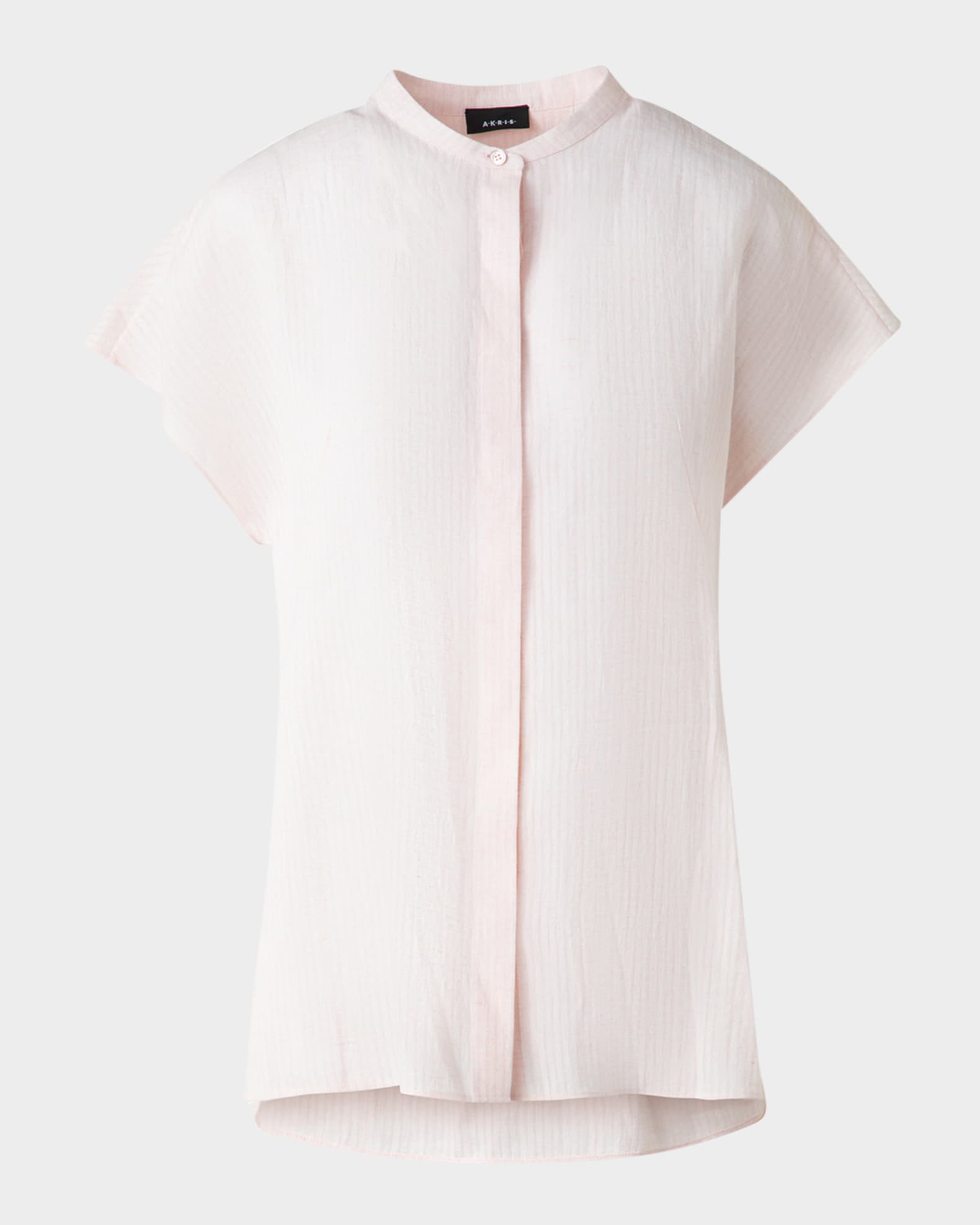 Linen Voile Button-Front Blouse 0