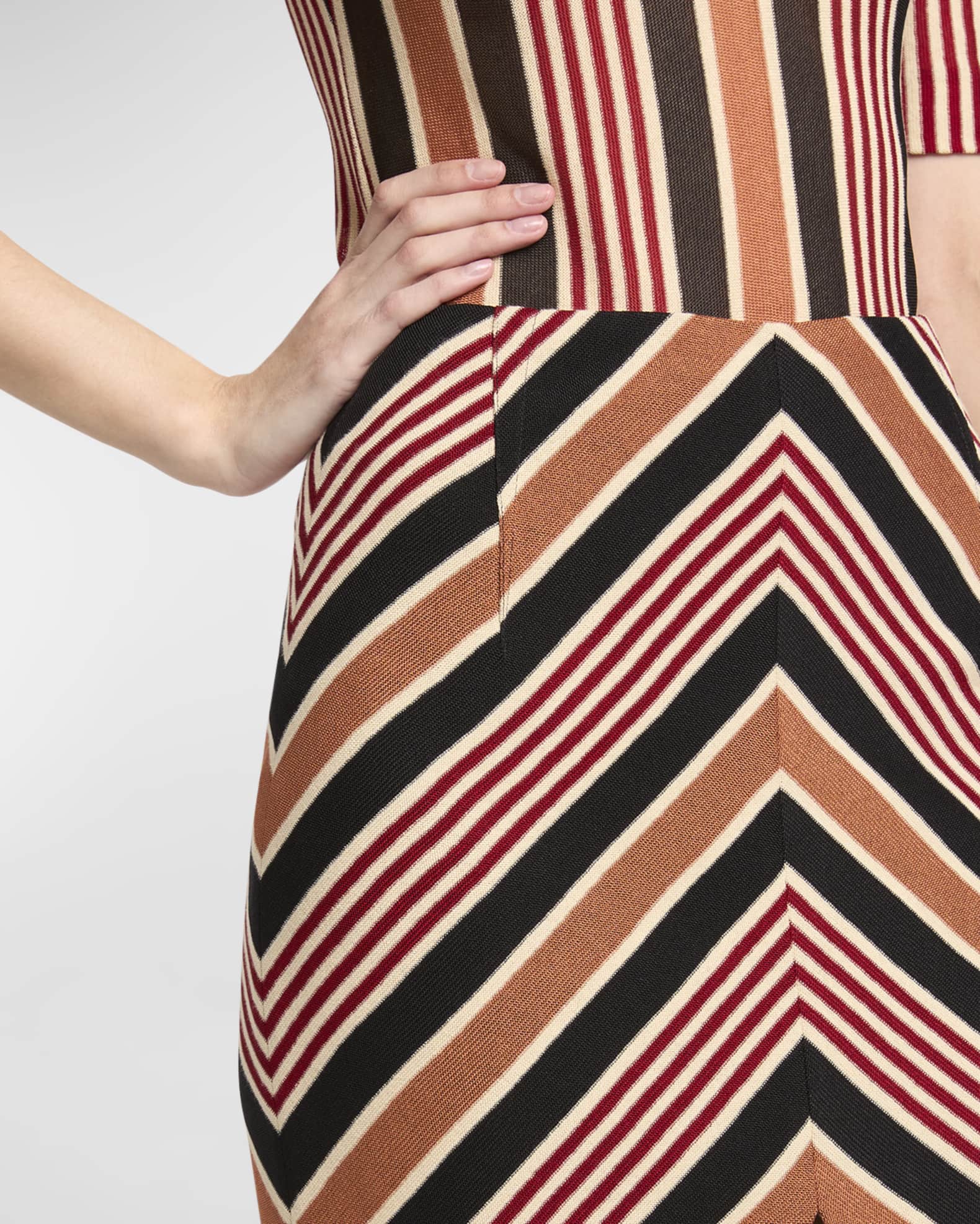 Chevron Split Pockets Skirt