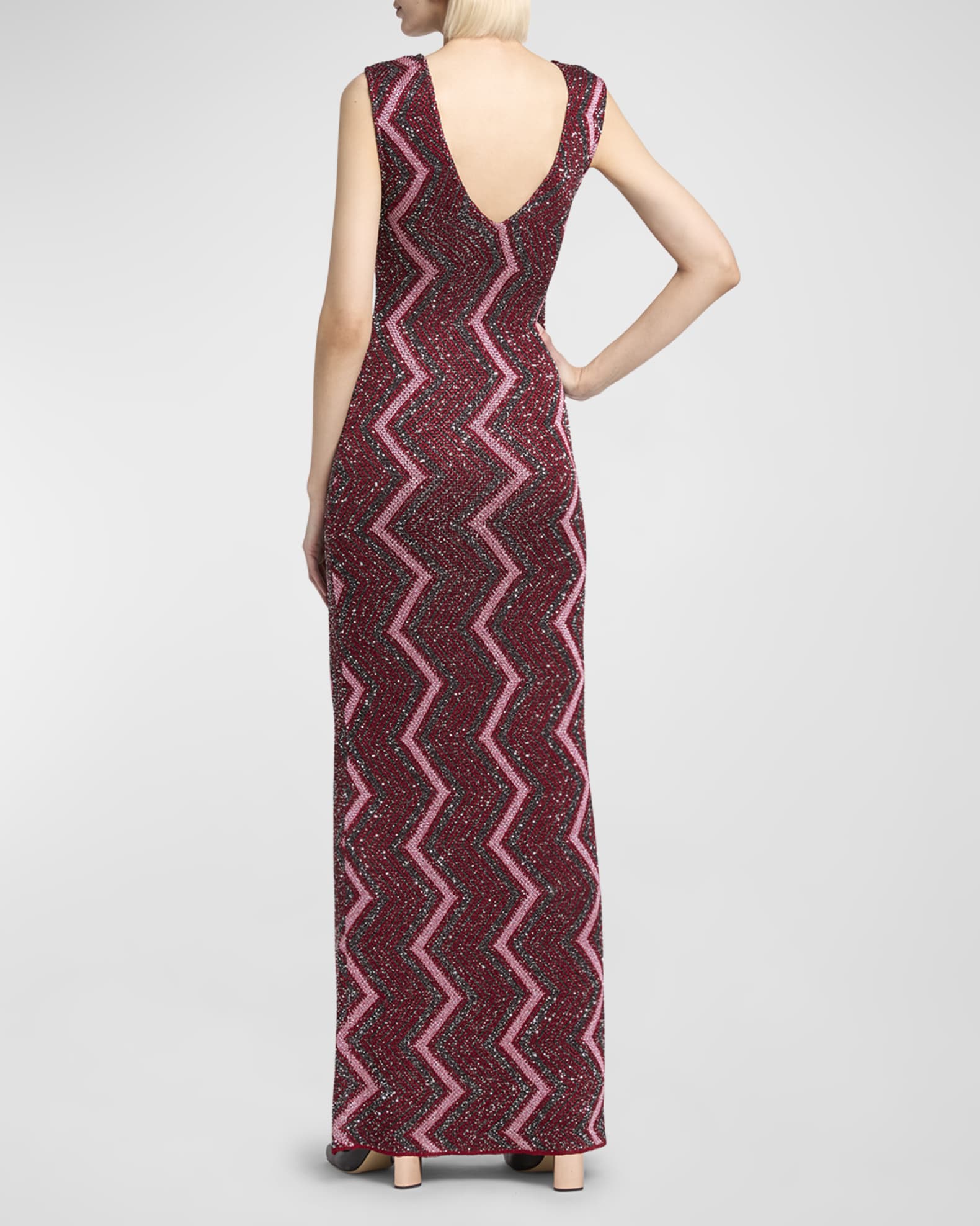 Mos Mosh Alvana Chevron Stitch Sleeveless Maxi Dress Black main image 1