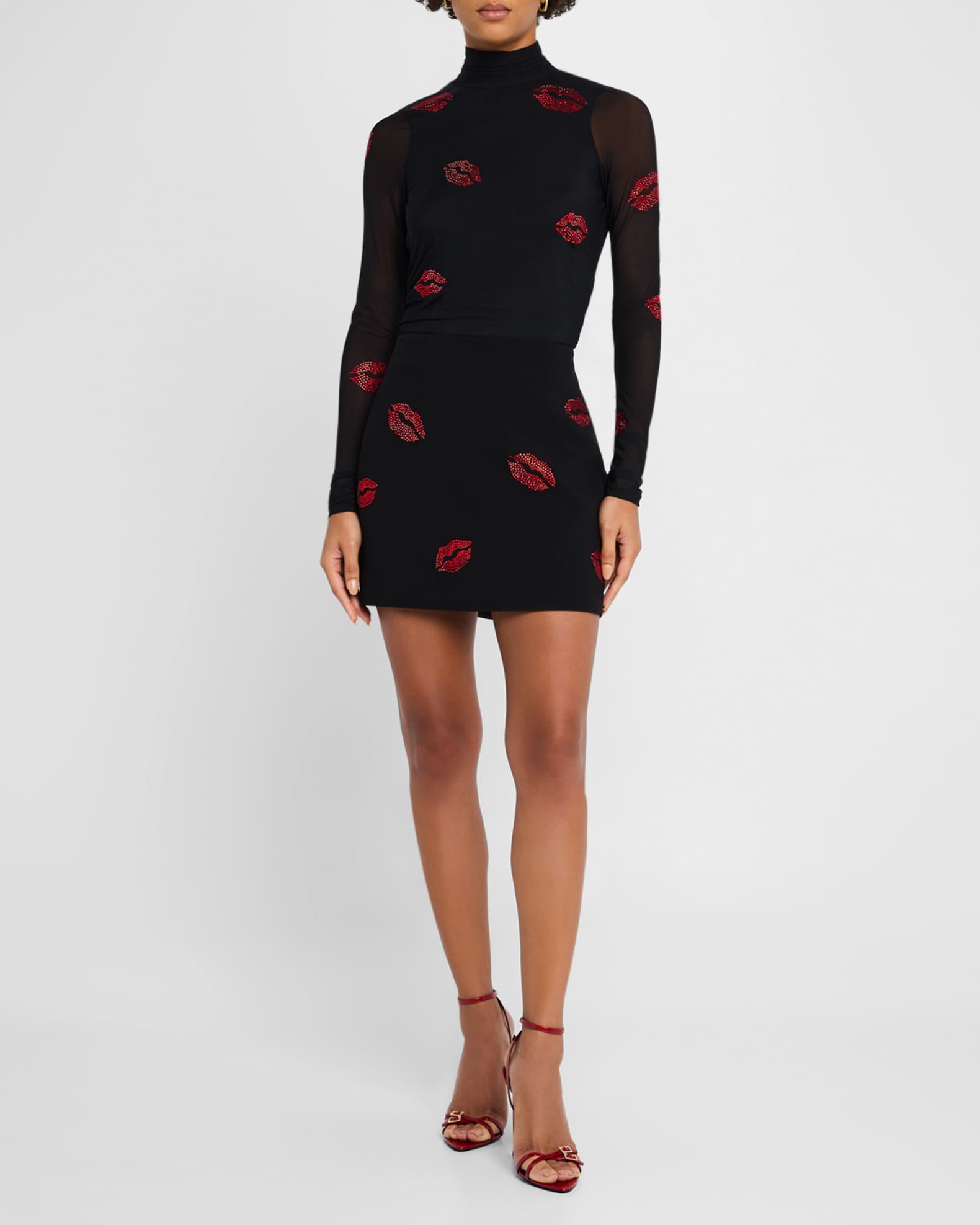 Doris Kissing Booth Embroidered Mini Skirt 1