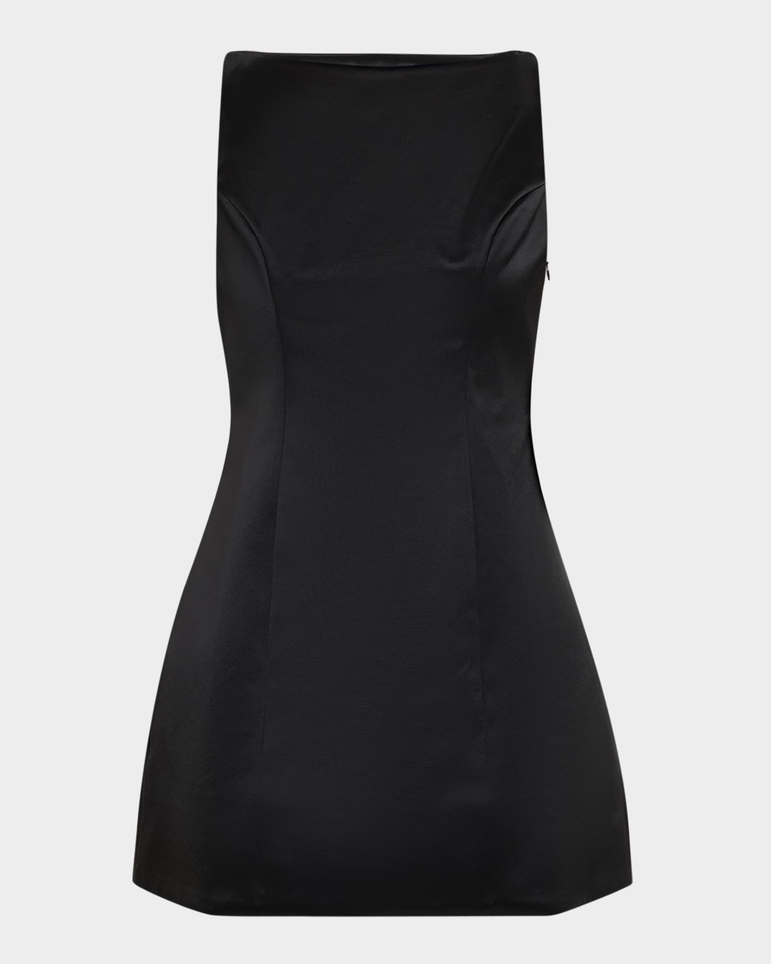 Livie High-Neck Satin Mini Dress 0