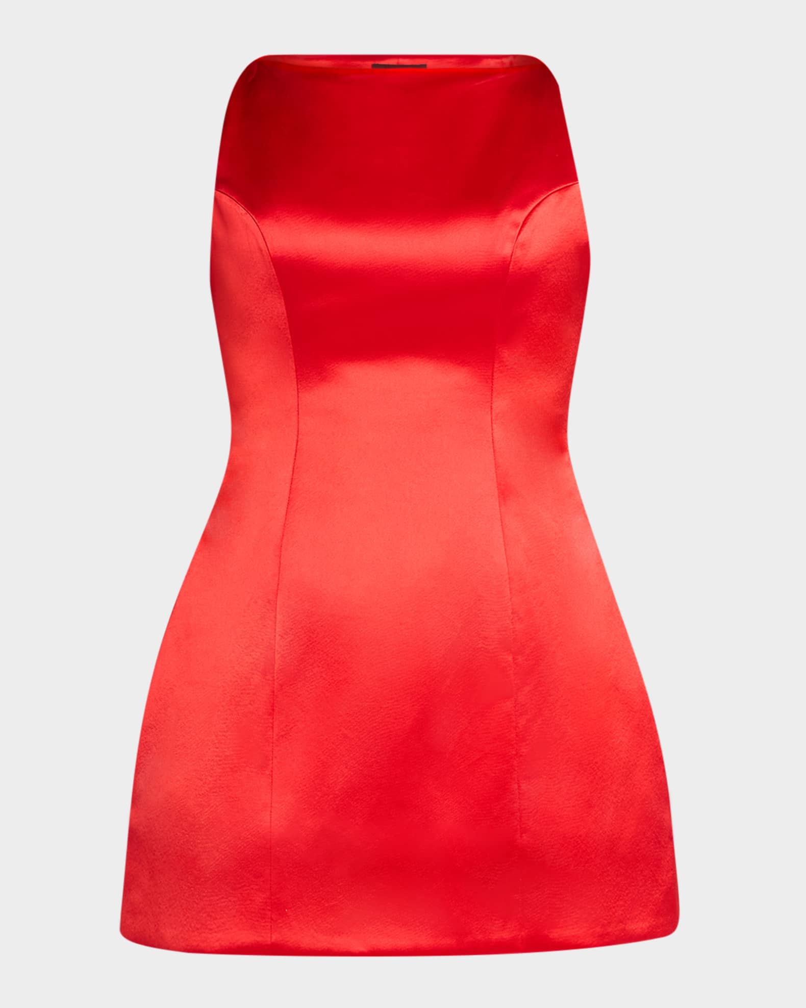 Livie High-Neck Satin Mini Dress 0