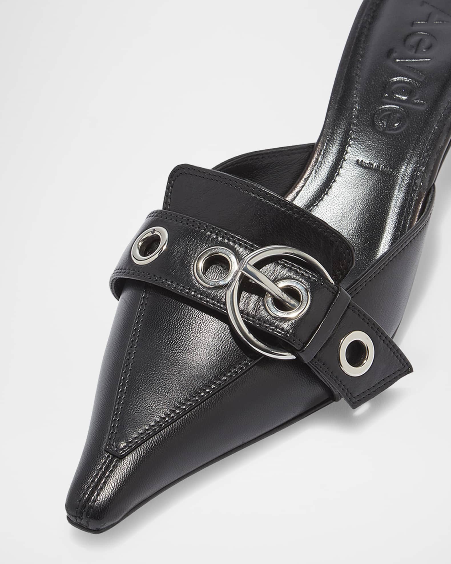 Aeyde Danielle Leather Kitten Mule Pumps Neiman Marcus