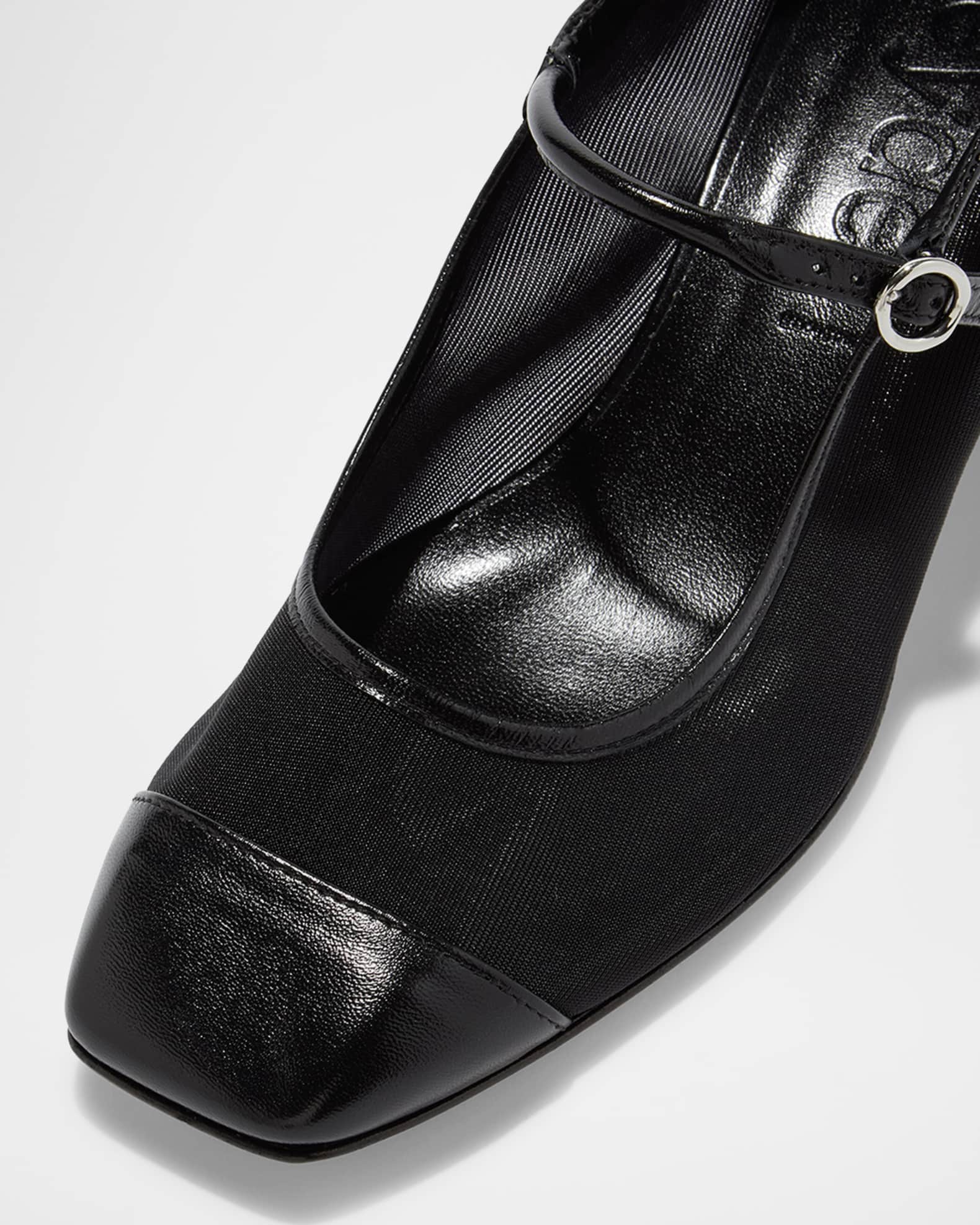 Aeyde Aline Mesh Square-Toe Mary Jane Pumps | Neiman Marcus