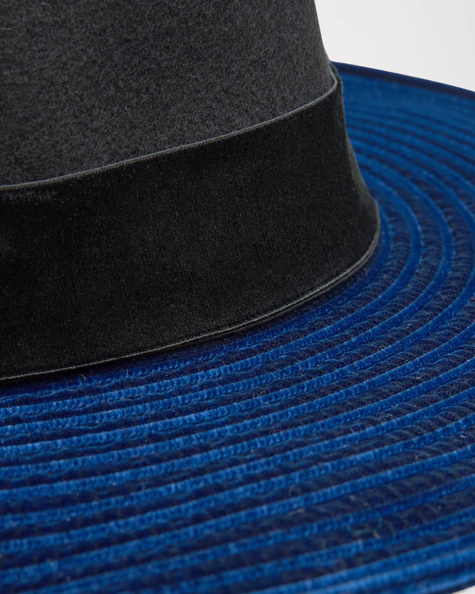 Jeanne Two Toned Velvet Fedora 1