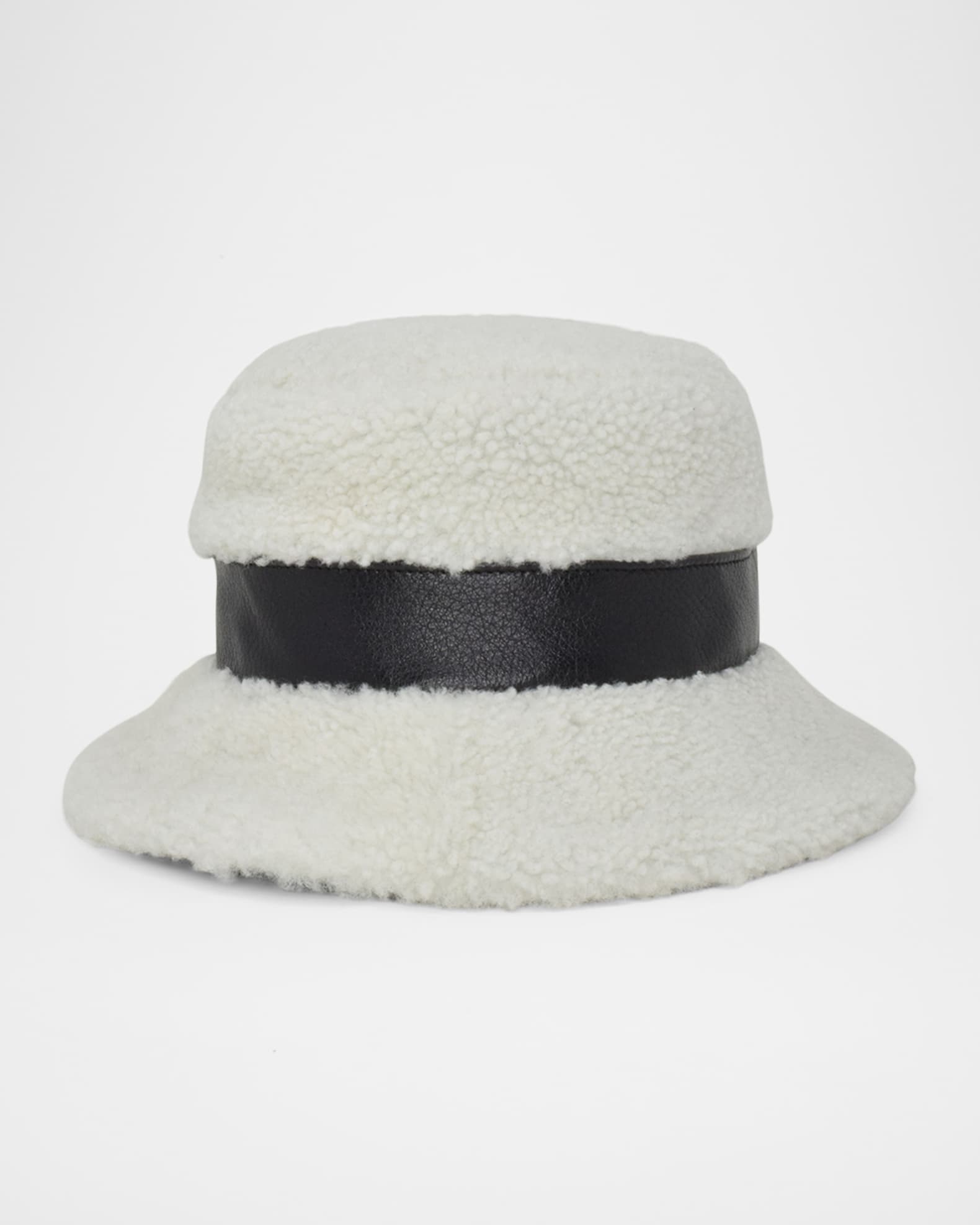 Molly Sheep Shearling Fur & Leather Bucket Hat 0