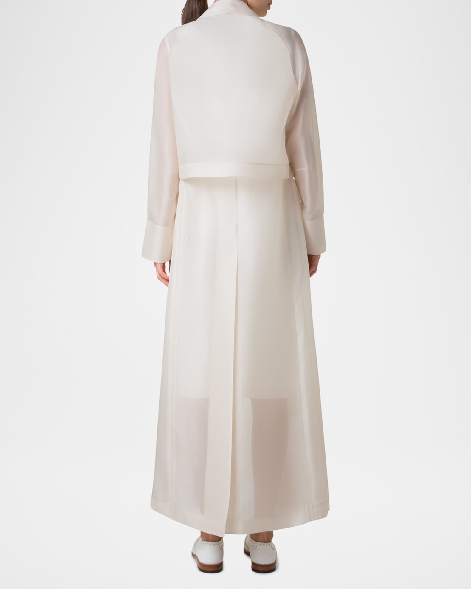 ☆PEARL BUTTONS SILK ORGANZA COAT/KIMHEKIM☆ Akris Zendaya Silk Organza Coat With Detachable Bolero