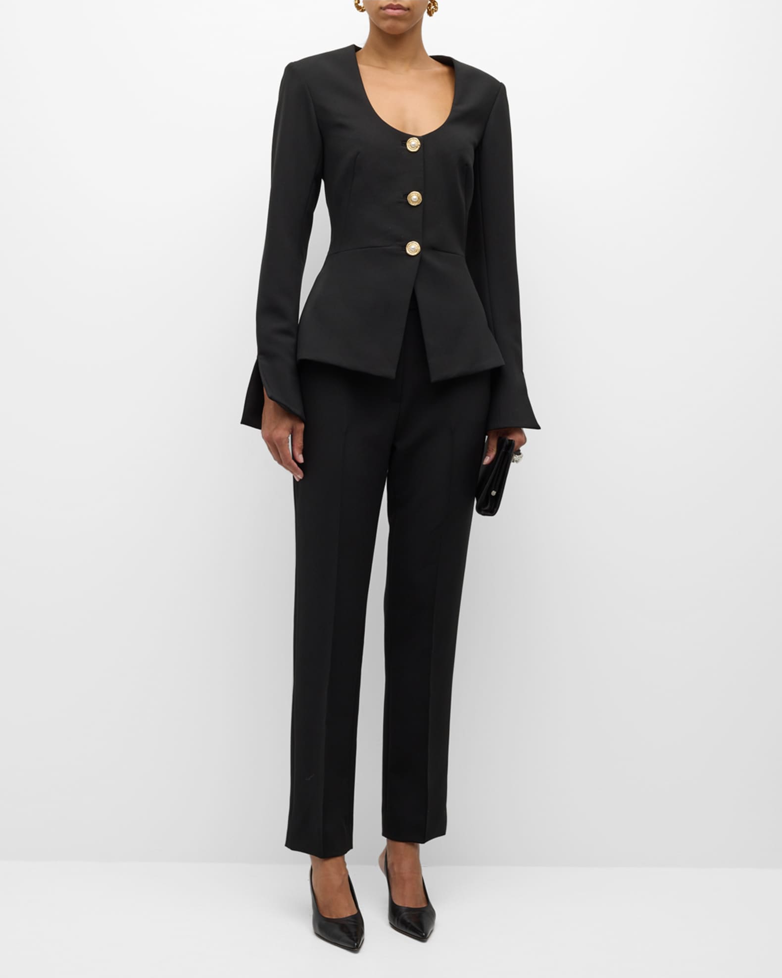 Button-Front Long-Sleeve Top 1