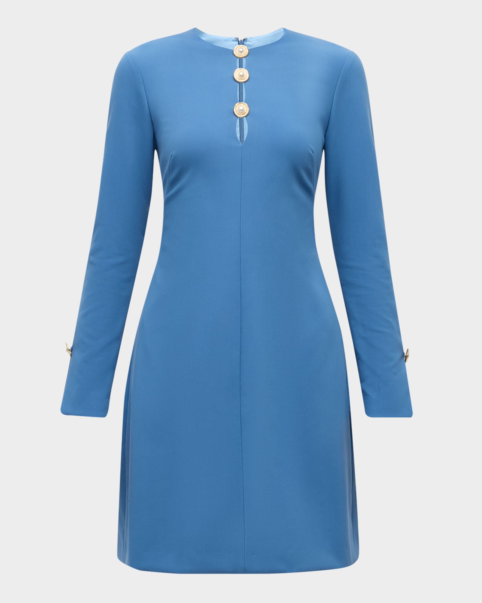 Button-Front Long-Sleeve Dress 0
