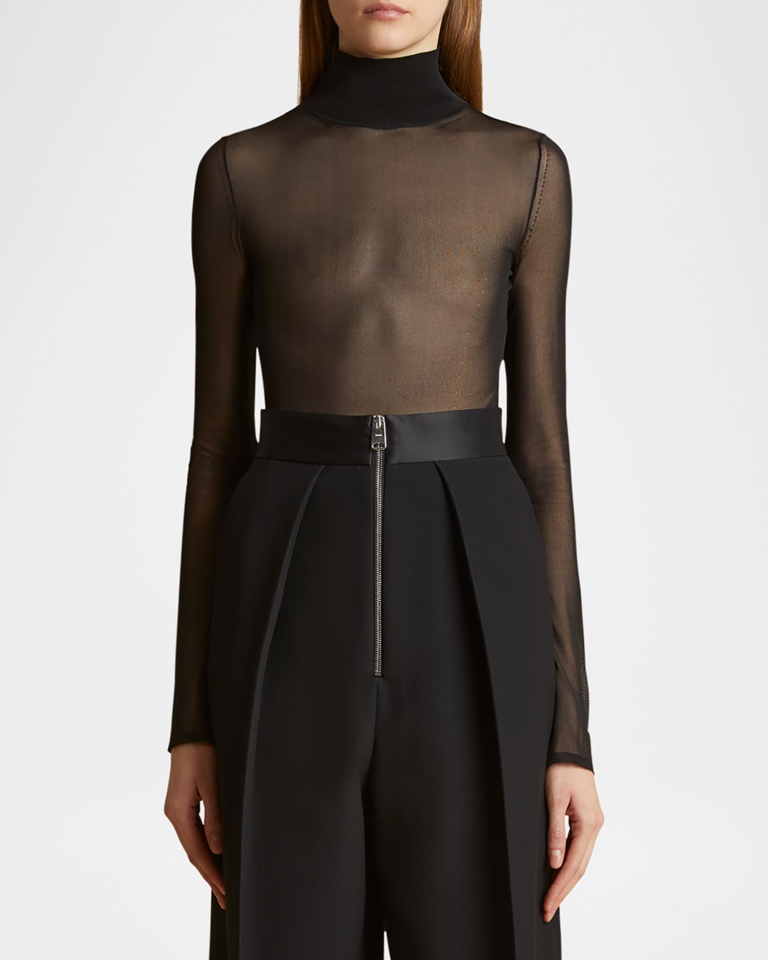 Sheer mesh turtleneck on sale
