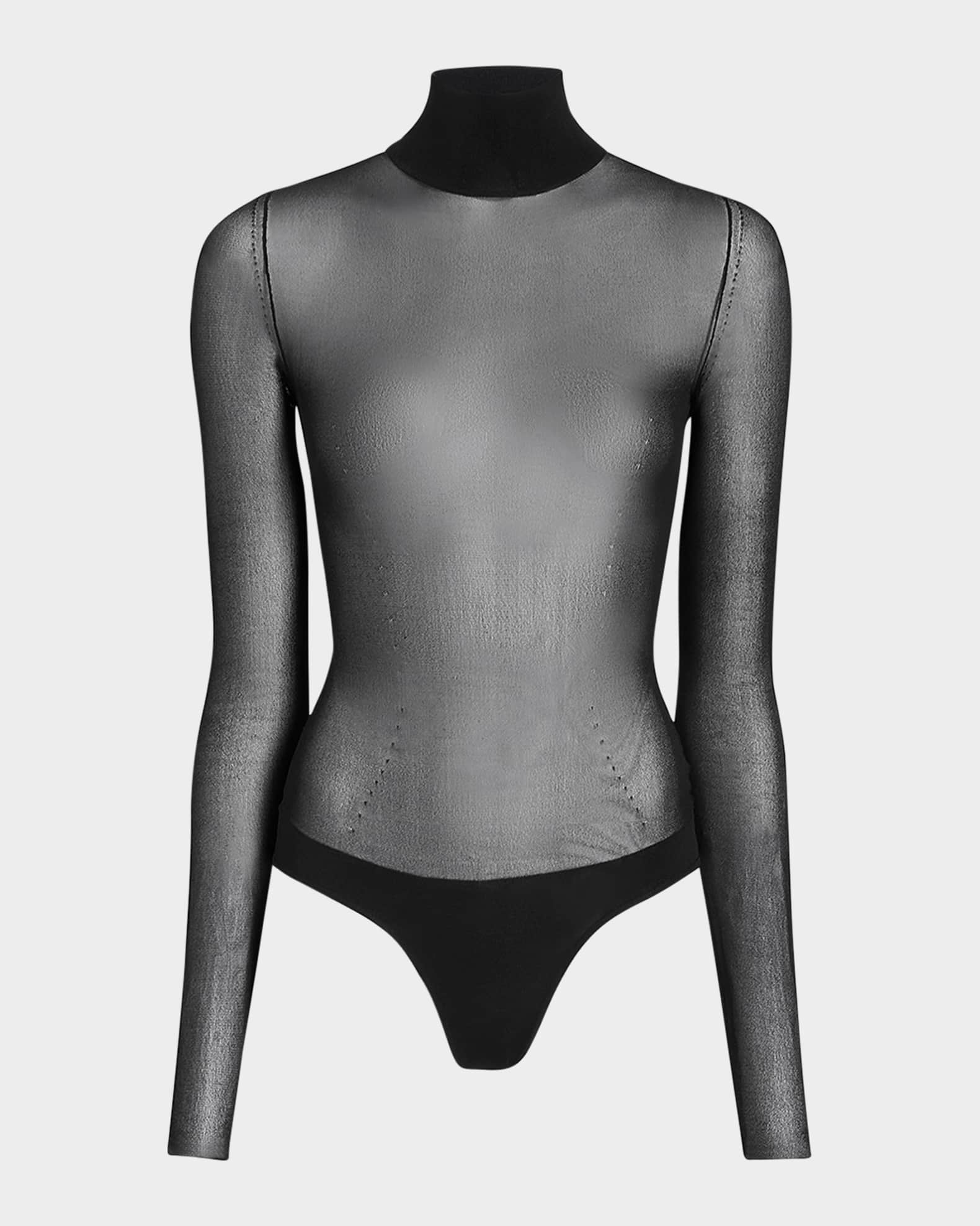 Tallin Sheer Mesh Turtleneck Bodysuit 0