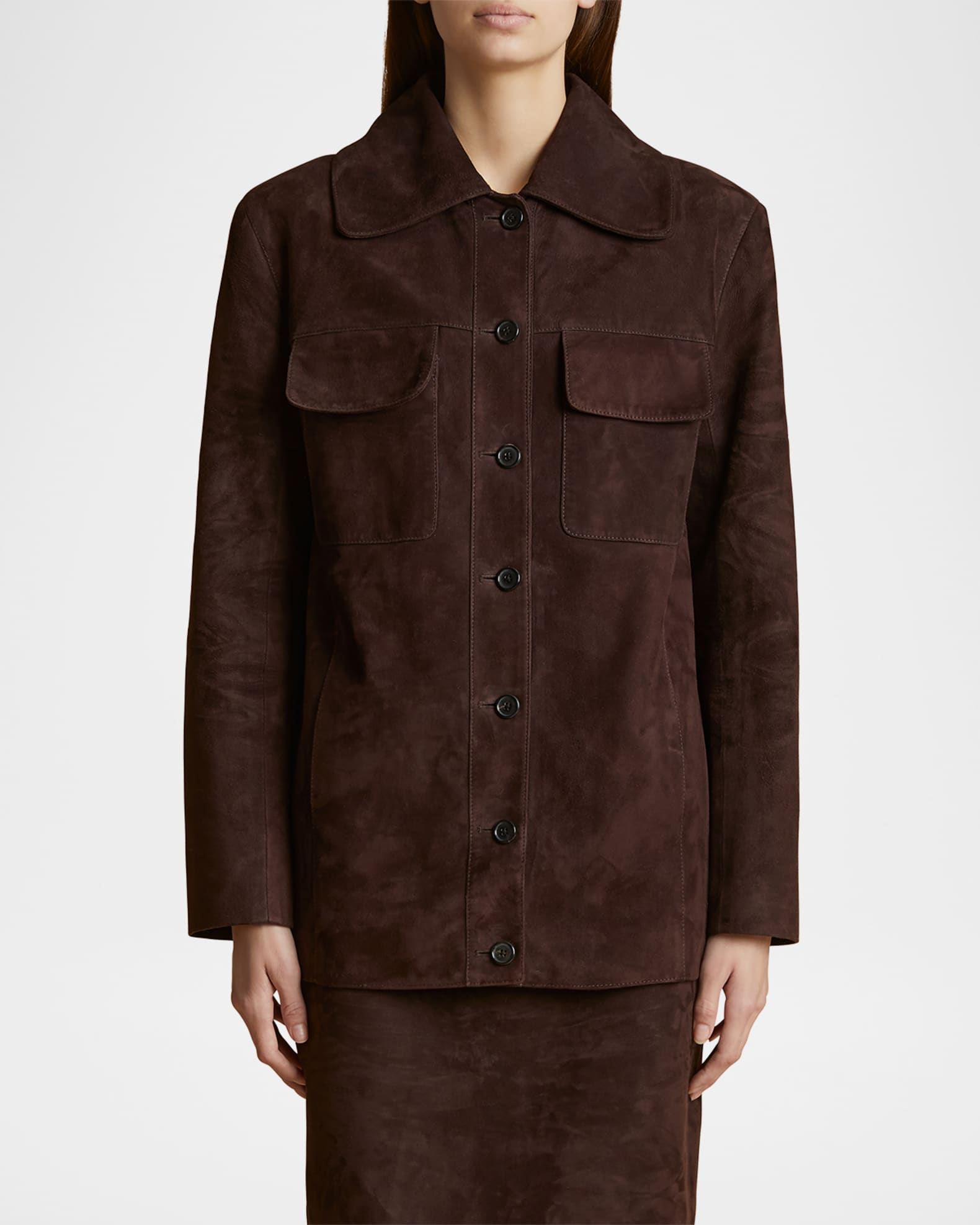 Iana Button Down Suede Jacket 1